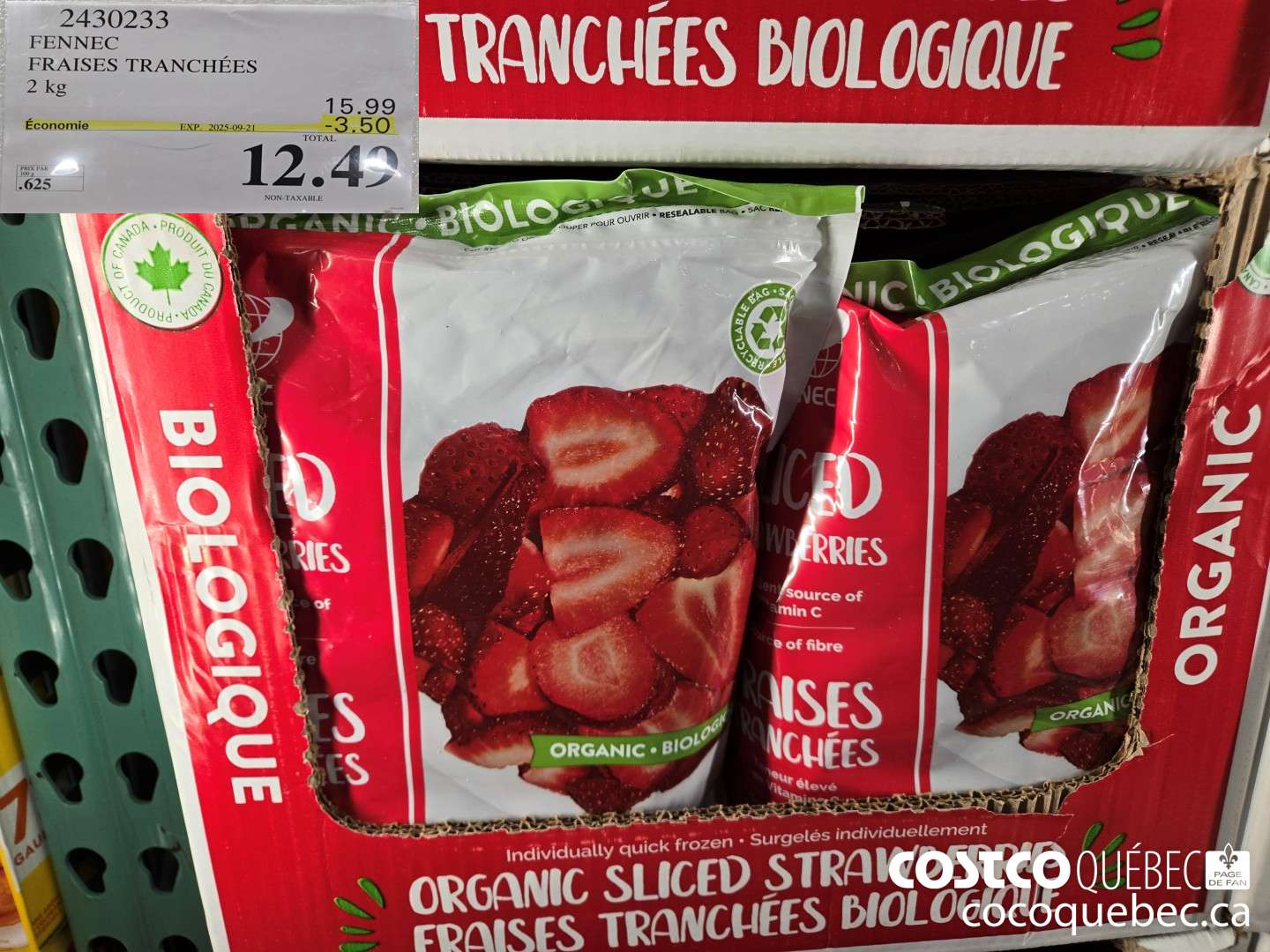 2430233 FENNEC FRAISES TRANCHEES  ($3.50 INSTANT SAVINGS EXPIRES ON 2025-09-21) $12.49