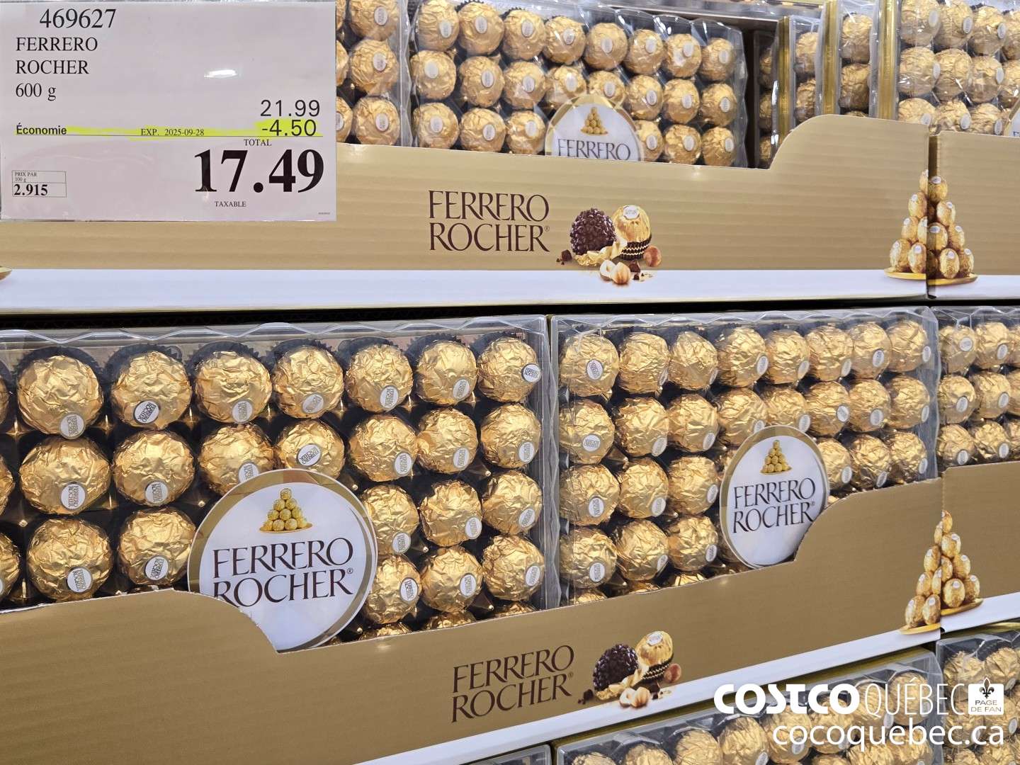 469627 FERRERO ROCHER 600 G  ($4.50 INSTANT SAVINGS EXPIRES ON 2025-09-28) $17.49