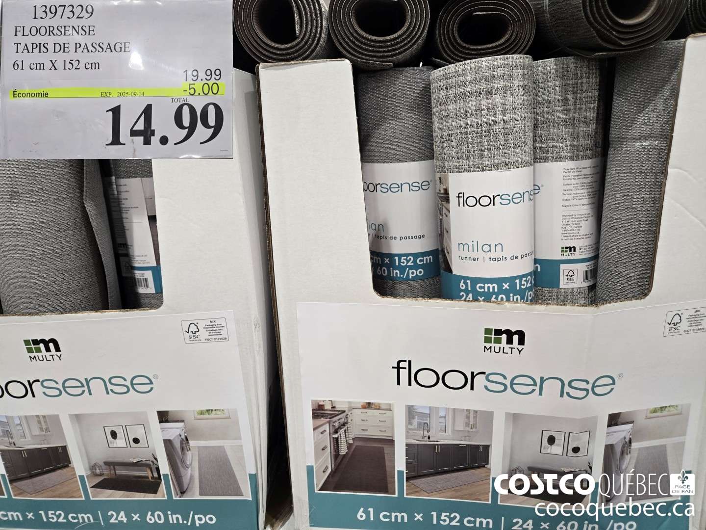 1397329 FLOORSENSE TAPIS DE PASSAGE 61 cm X 152 cm  ($5.00 INSTANT SAVINGS EXPIRES ON 2025-09-14) $14.99