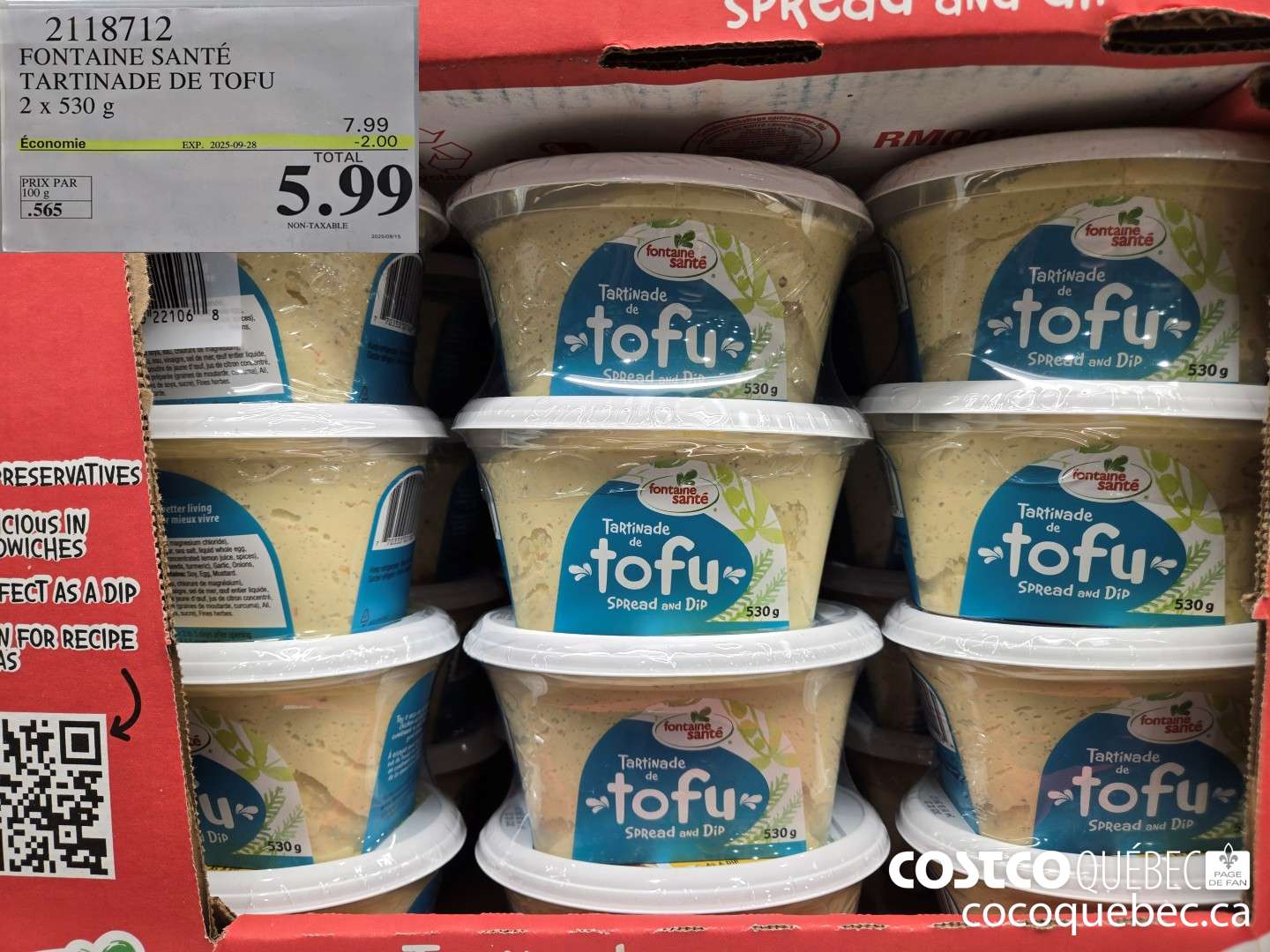 2118712 FONTAINE SANTE TARTINADE DE TOFU  ($2.00 INSTANT SAVINGS EXPIRES ON 2025-09-28) $5.99