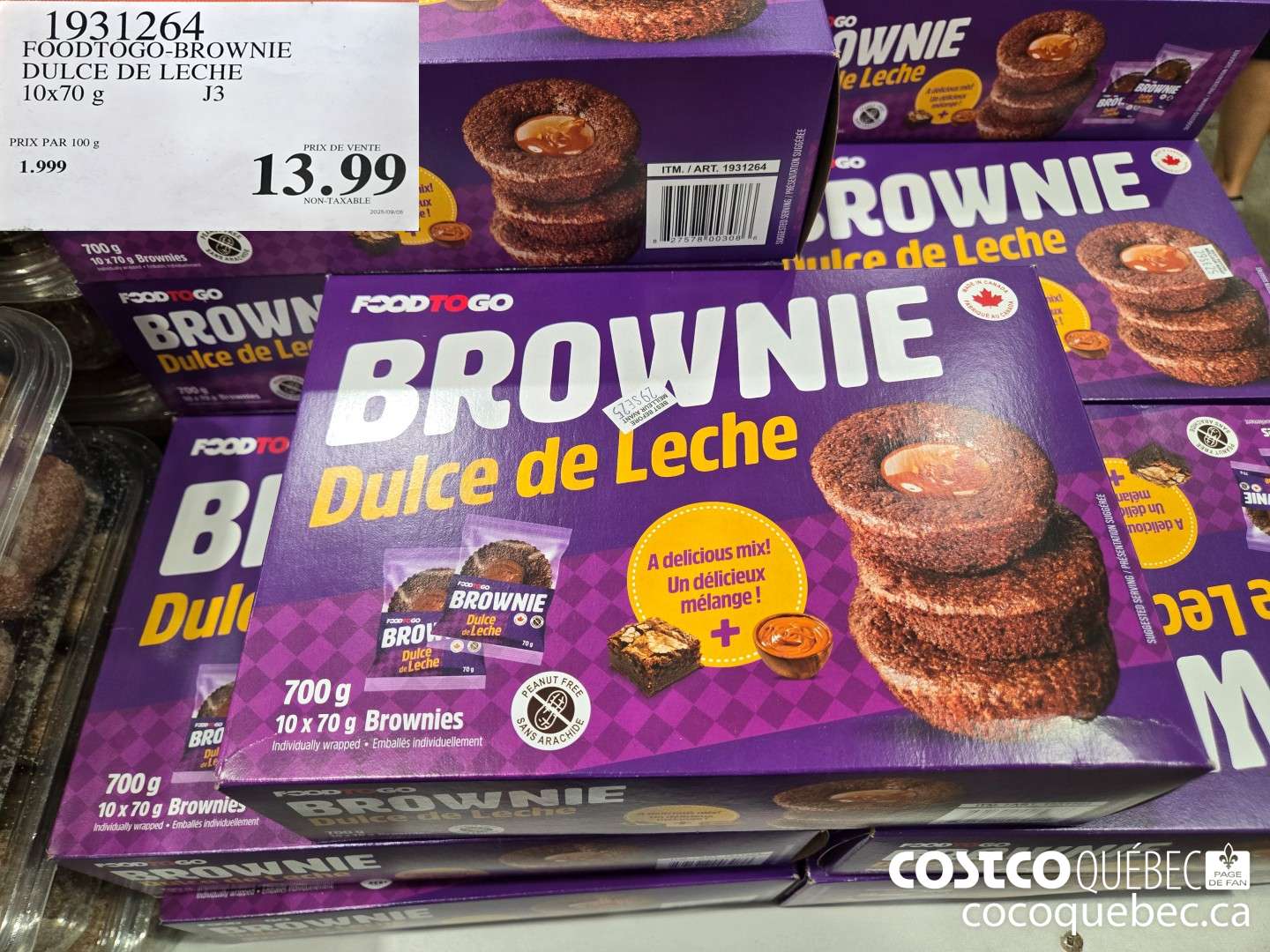 1931264 FOODTOGO-BROWNIE DULCE DE LECHE 10x70 g  $13.99