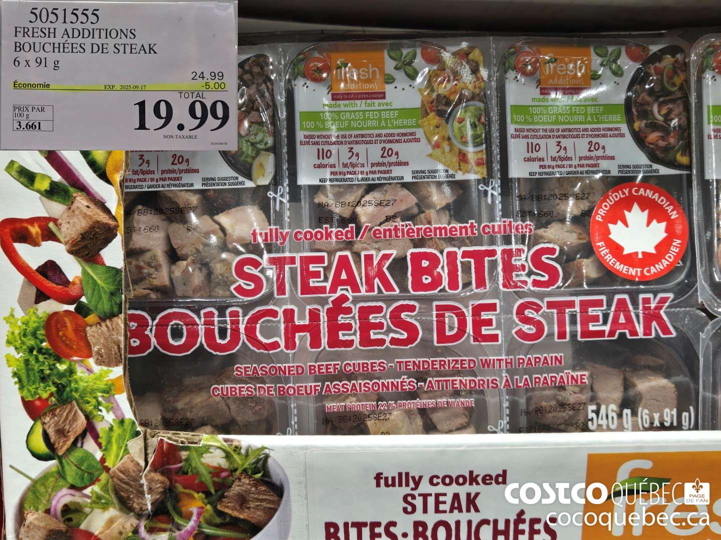 5051555 FRESH ADDITIONS BOUCHEES DE STEAK  ($5.00 INSTANT SAVINGS EXPIRES ON 2025-09-17) $19.99