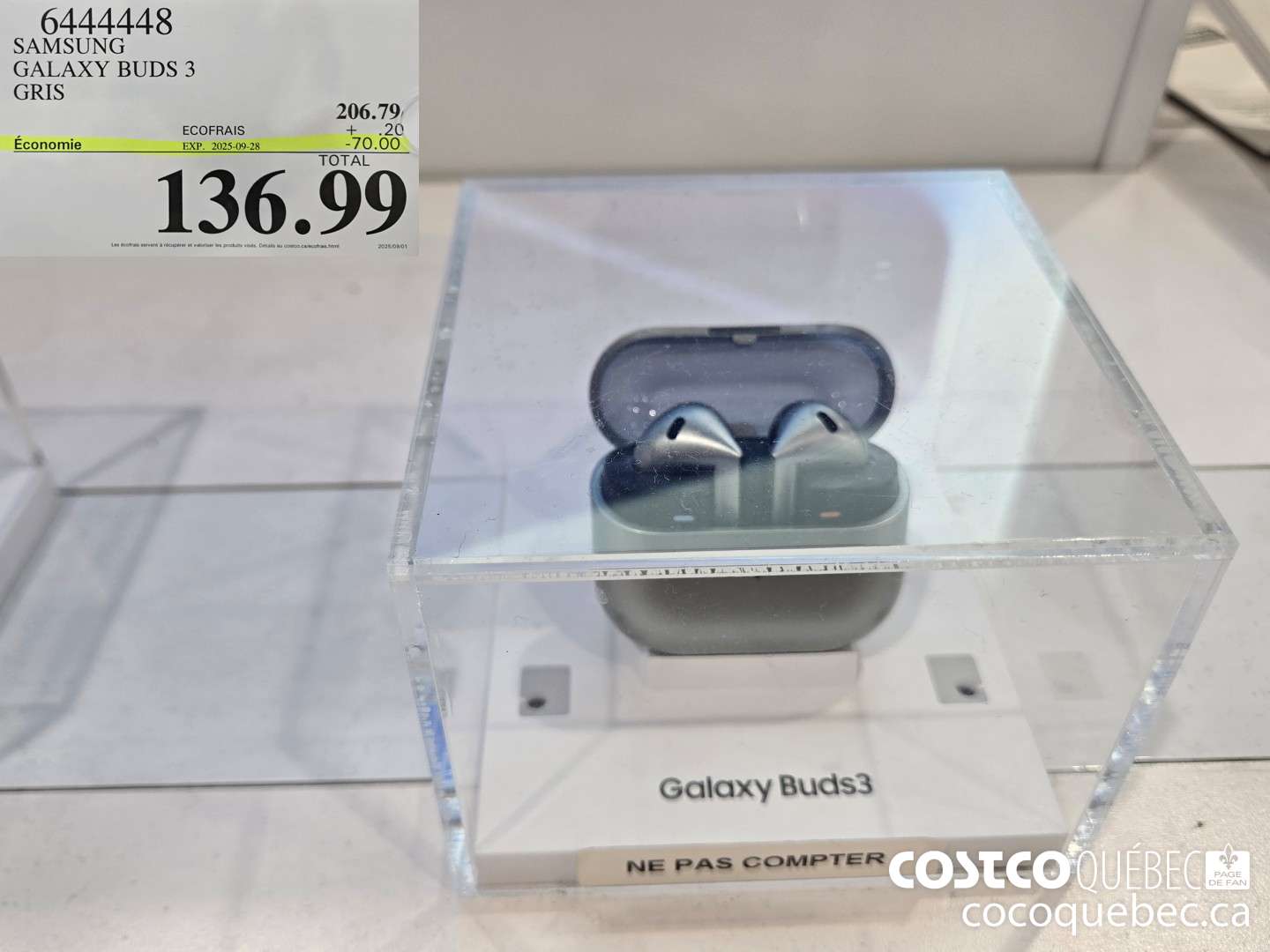 6444448 GALAXY BUDS 3 GRIS  ($70.00 INSTANT SAVINGS EXPIRES ON 2025-09-28) $136.99