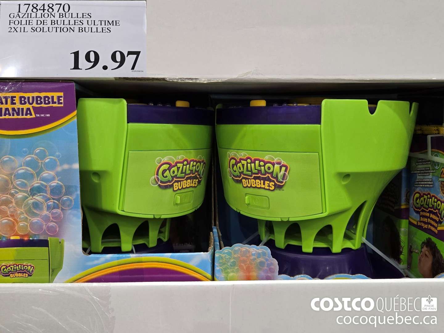 1784870 GAZILLION BULLES FOLIE DE BULLES ULTIME 2X1L SOLUTION BULLES  $19.97