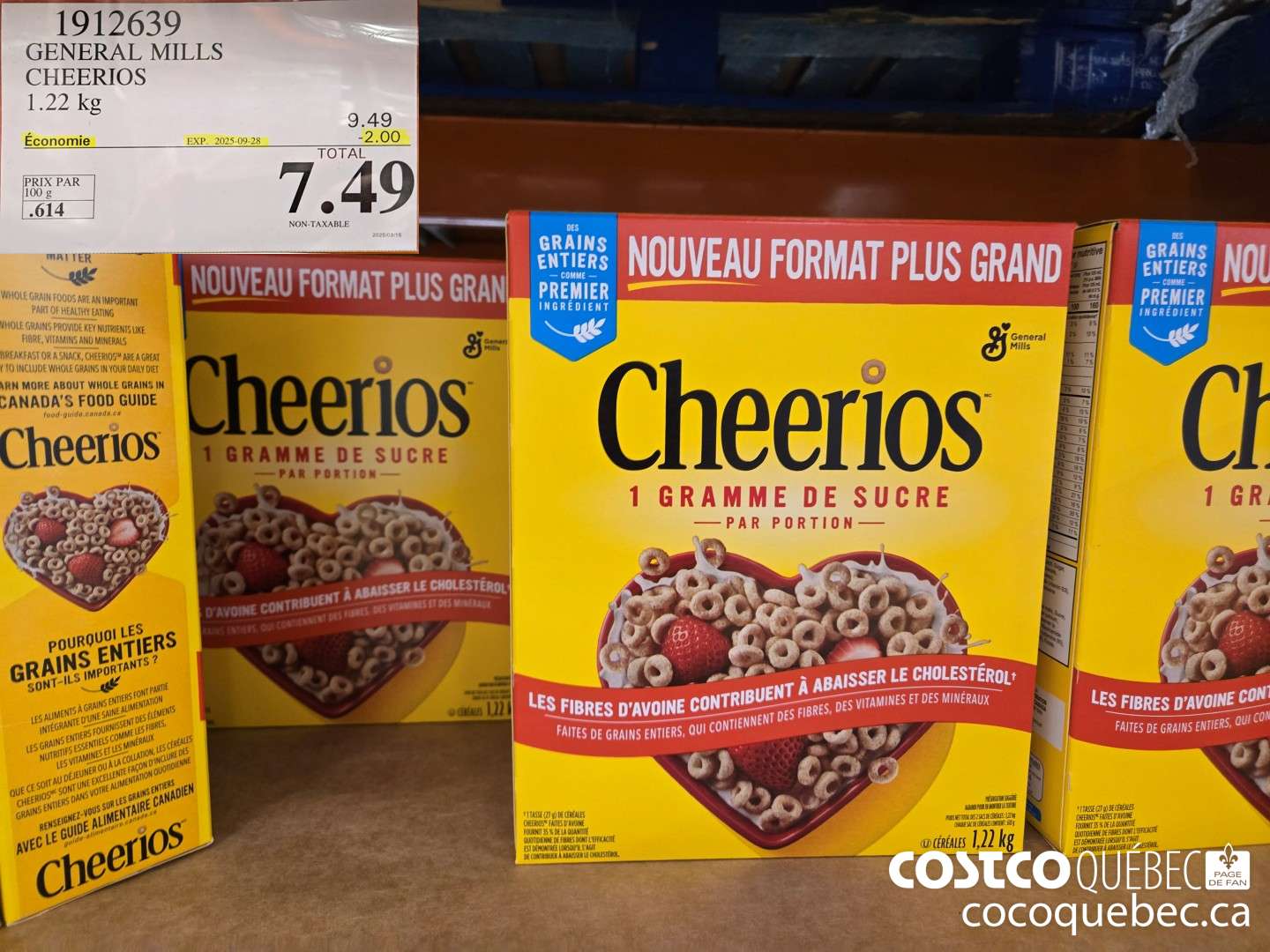 1912639 GENERAL MILLS CHEERIOS 1.22 ke 2025/09/15  ($2.00 INSTANT SAVINGS EXPIRES ON 2025-09-28) $7.49