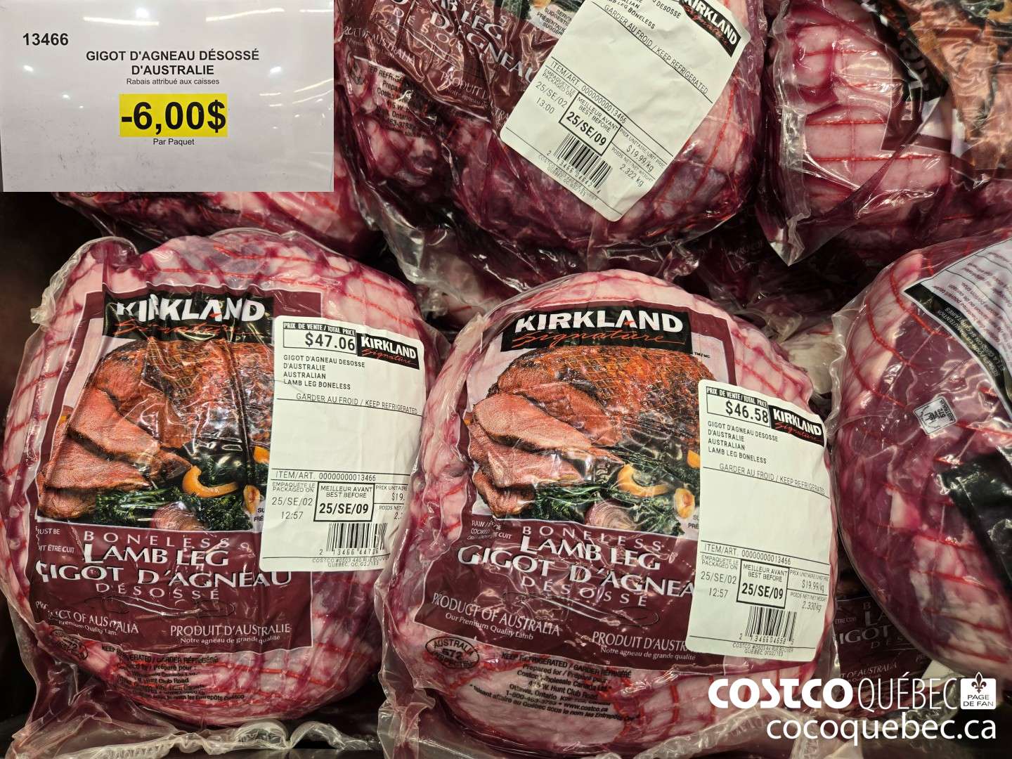 13466 GIGOT D'AGNEAU DESOSSE D'AUSTRALIE  ($6.00 INSTANT SAVINGS)