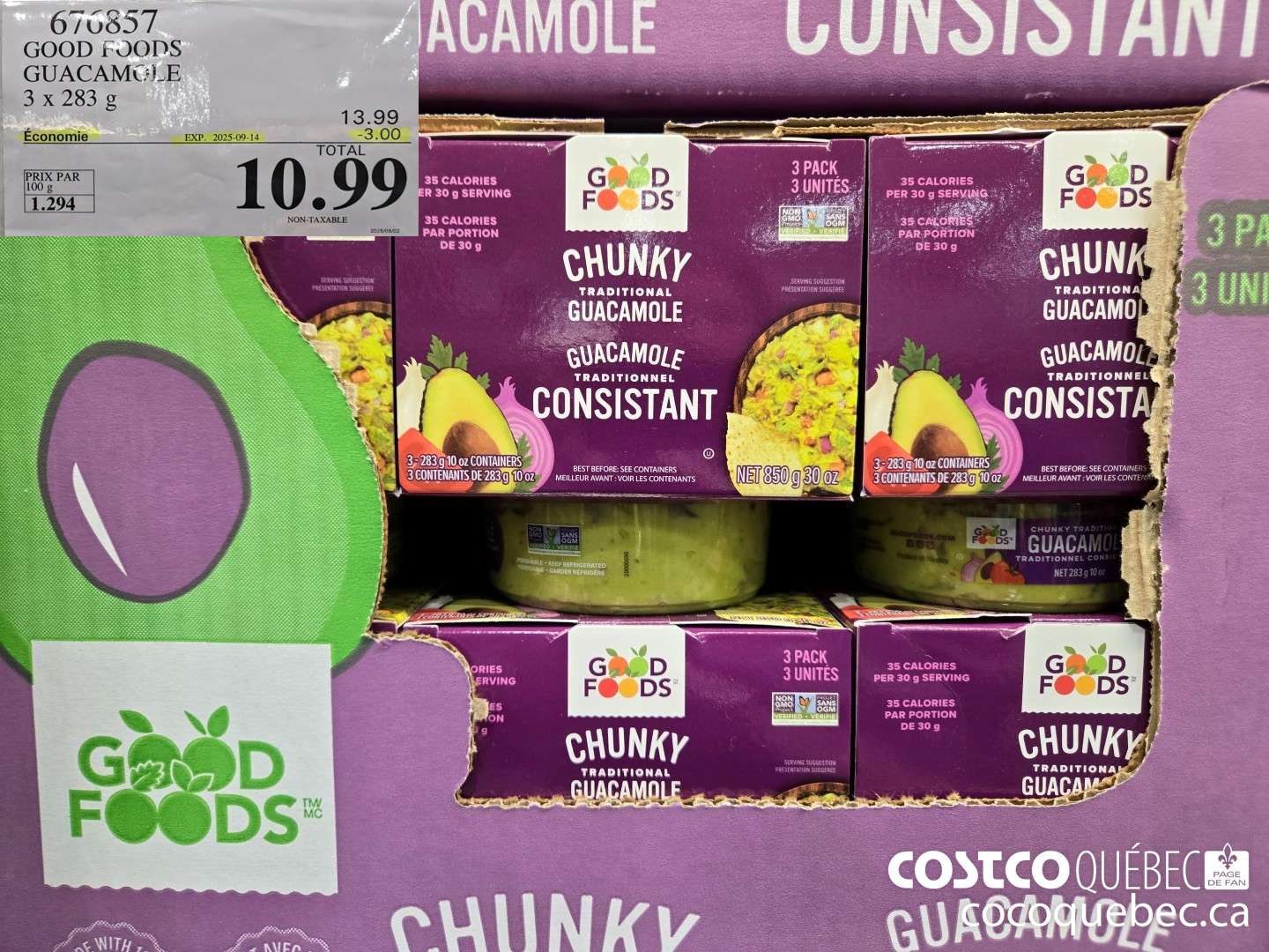 676857 GOOD FOODS GUACAMOLE  ($3.00 INSTANT SAVINGS EXPIRES ON 2025-09-14) $10.99
