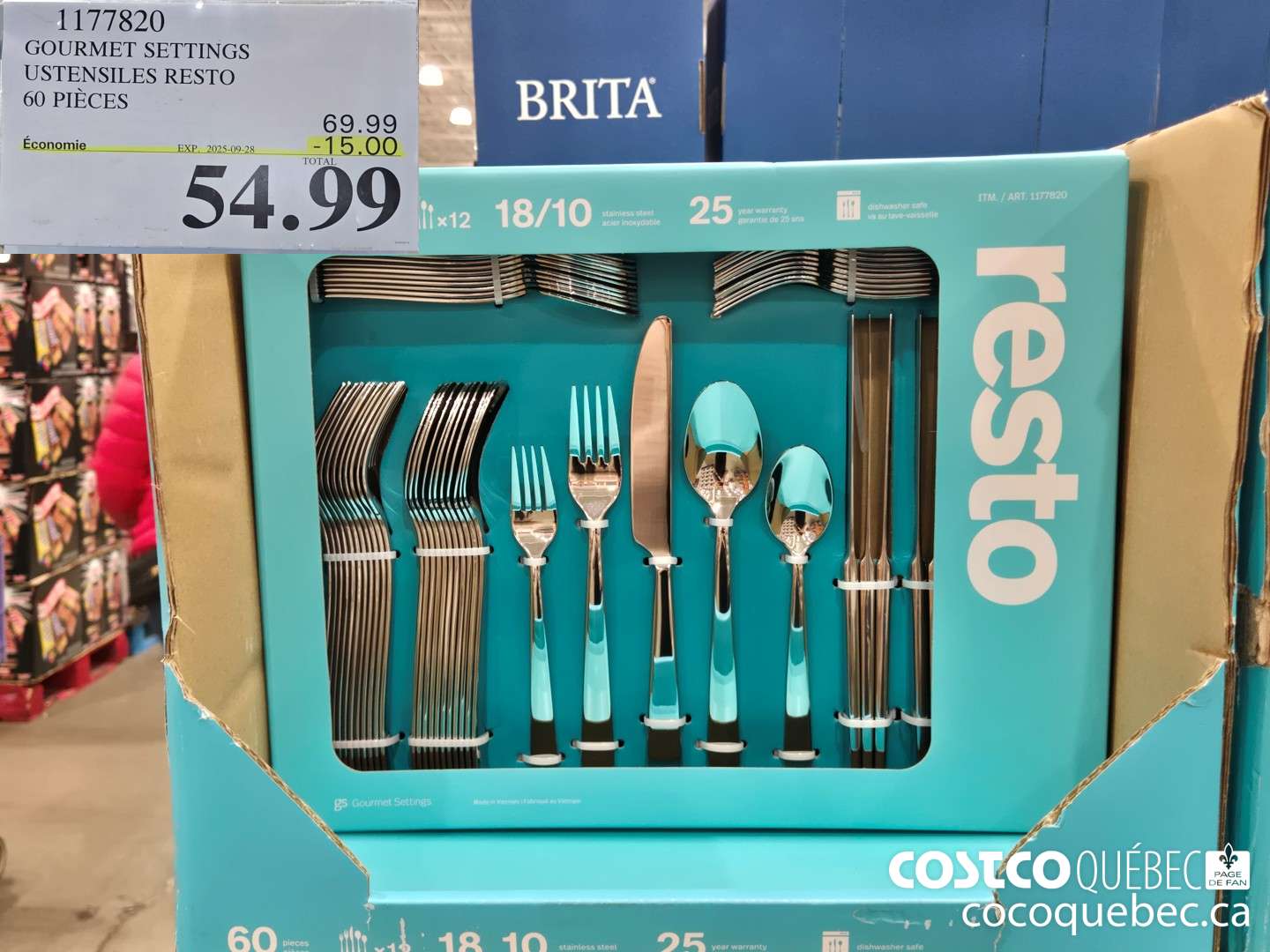 1177820 GOURMET SETTINGS USTENSILES RESTO 60 PIECES  ($15.00 INSTANT SAVINGS EXPIRES ON 2025-09-28) $54.99