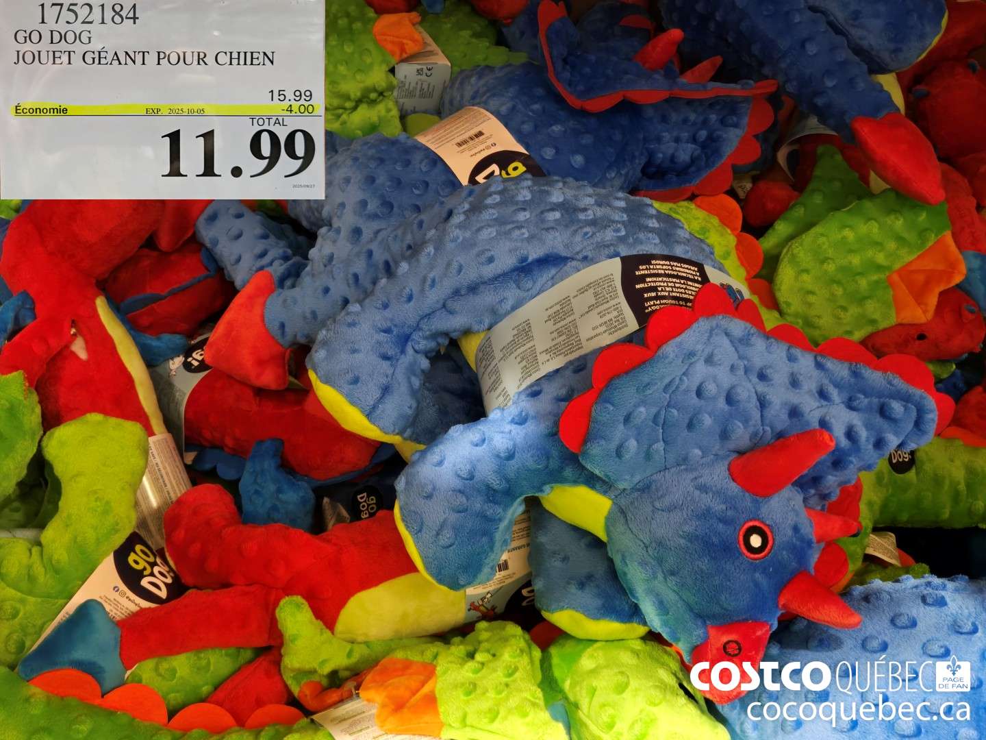 1752184 GO DOG © JOUET GEANT POUR CHIEN 4.00 OFF (EXPIRES ON 2025-10-05) $11.99