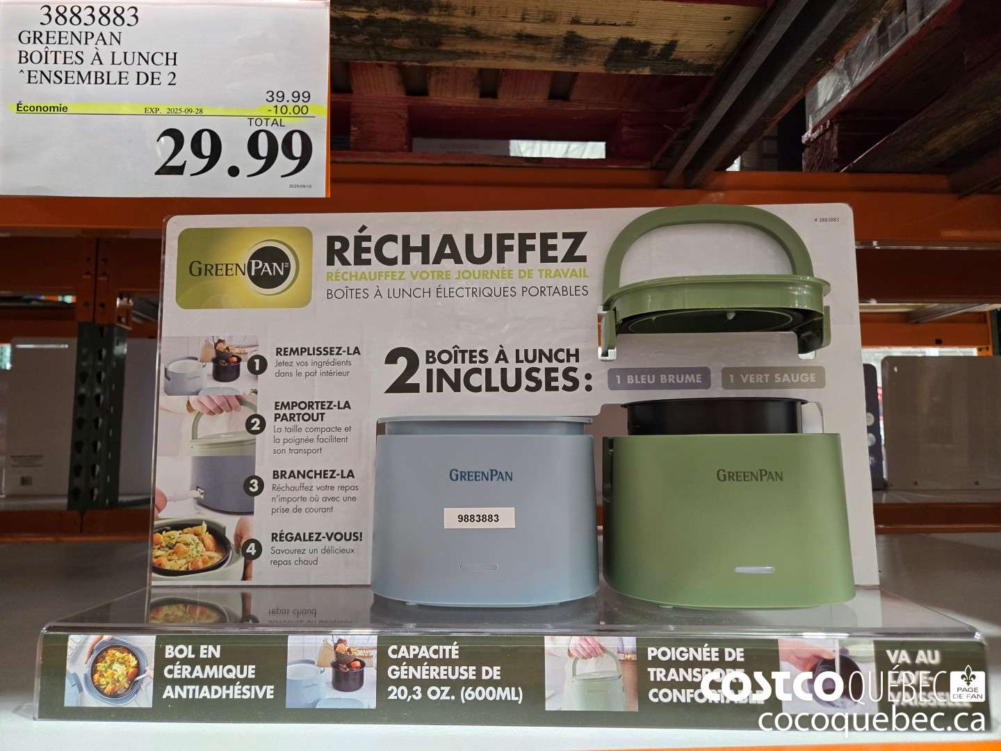 3883883 GREENPAN | BOITES A LUNCH Ensemble de 2  ($10.00 INSTANT SAVINGS EXPIRES ON 2025-09-28) $29.99