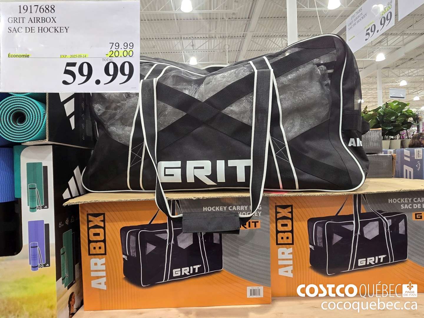 1917688 GRIT AIRBOX SAC DE HOCKEY  ($20.00 INSTANT SAVINGS EXPIRES ON 2025-09-14) $79.99