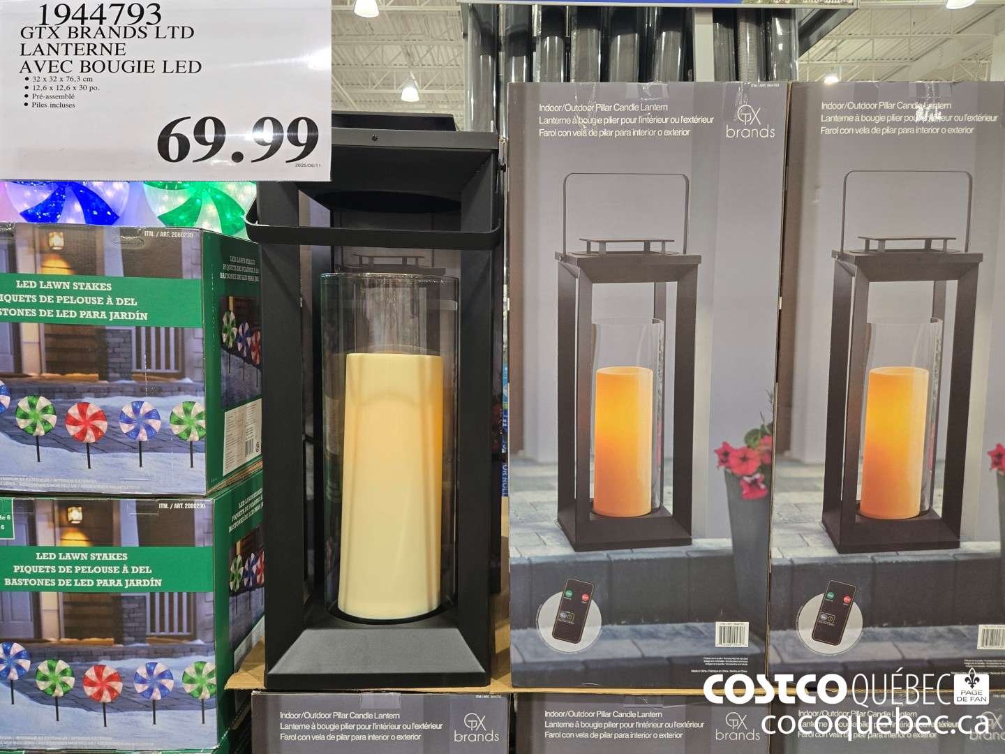 1944793 GTX BRANDS LTD LANTERNE AVEC BOUGIE LED  $69.99