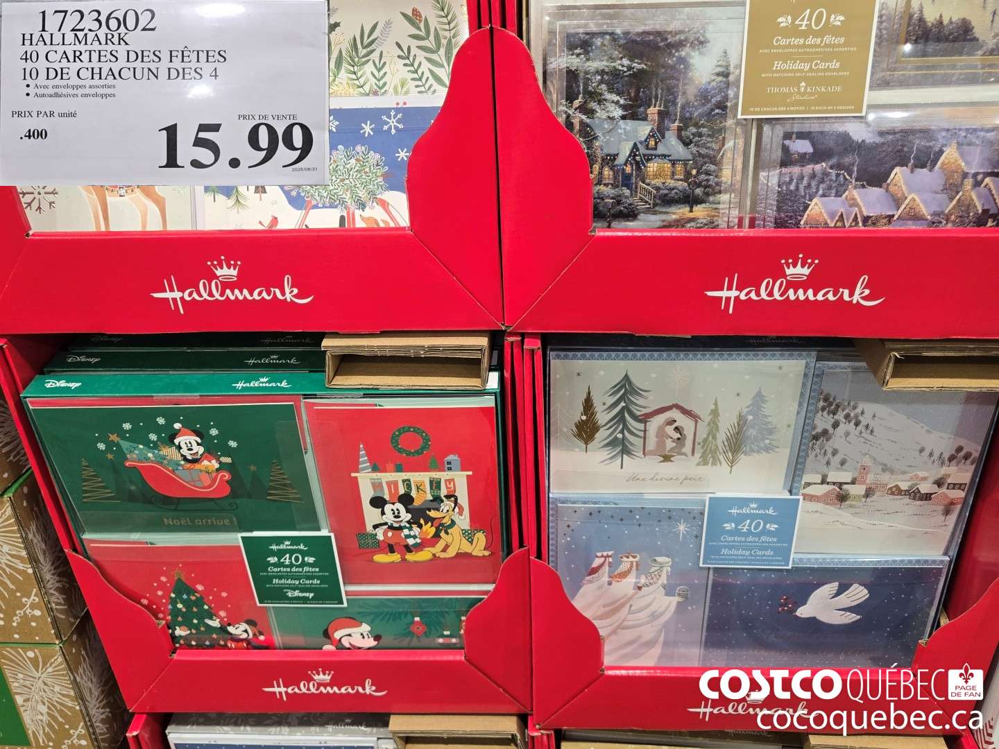 1723002 HALLMARK 40 CARTES DES FETES 10 DE CHACUN DES 4  $15.99
