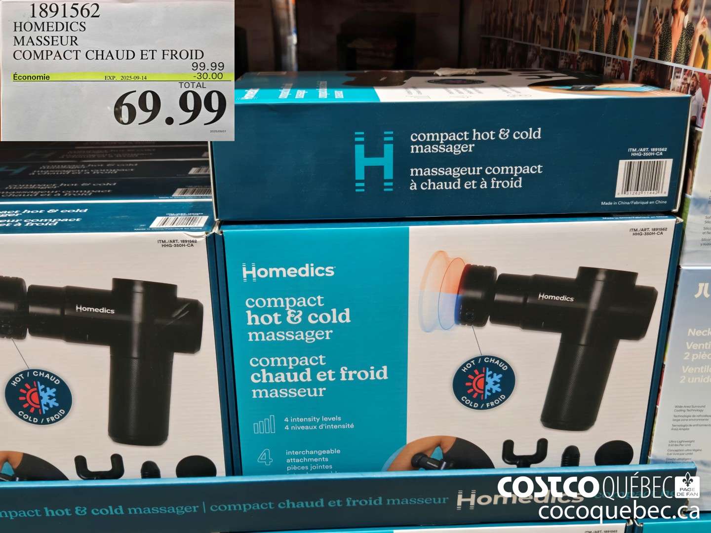 1891562 HOMEDICS MASSEUR COMPACT CHAUD ET FROID  ($20.00 INSTANT SAVINGS EXPIRES ON 2025-09-14) $69.99