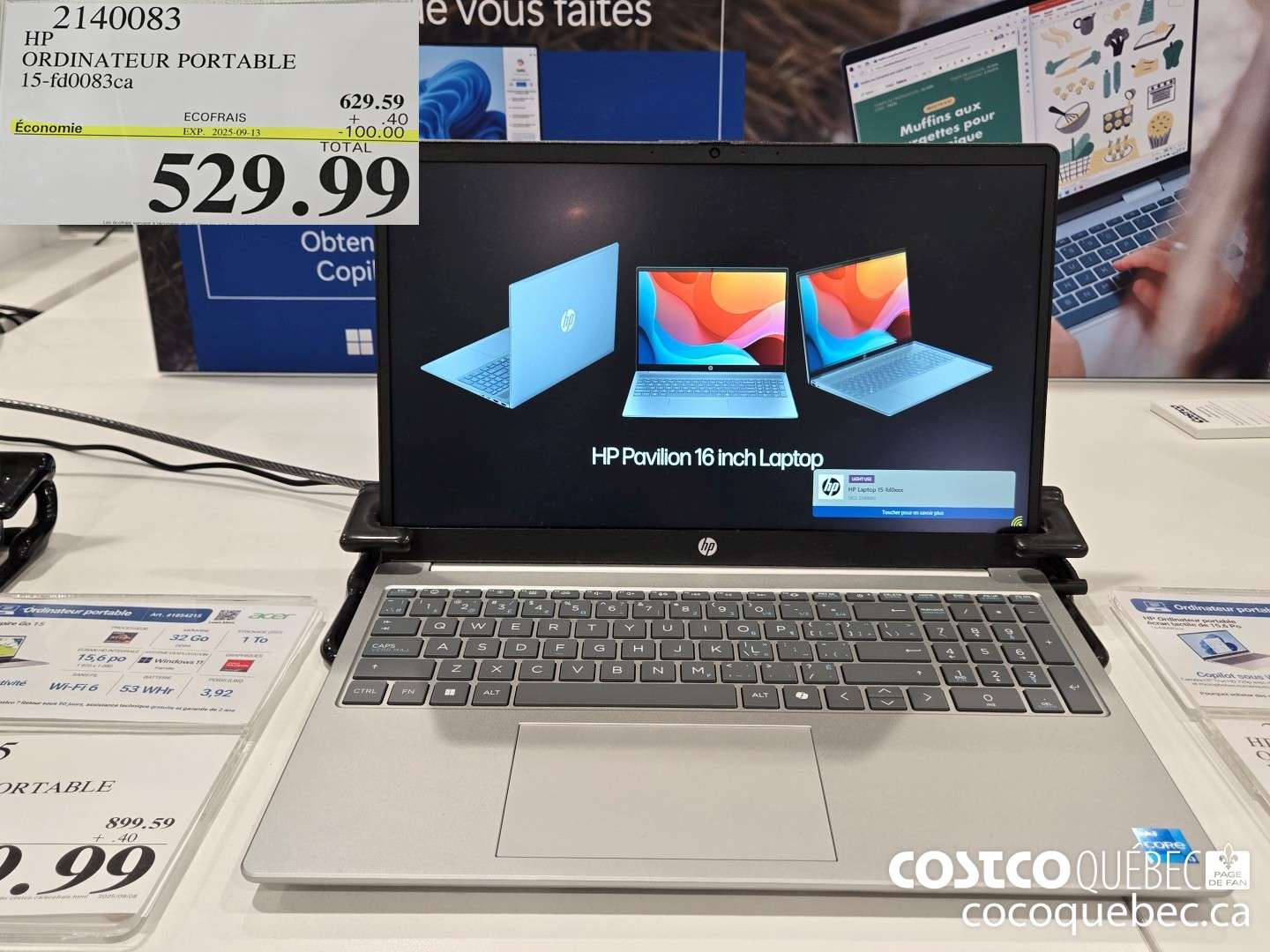 2140083 HP ORDINATEUR PORTABLE 15-fdOO83ca  ($100.00 INSTANT SAVINGS EXPIRES ON 2025-09-13) $529.99