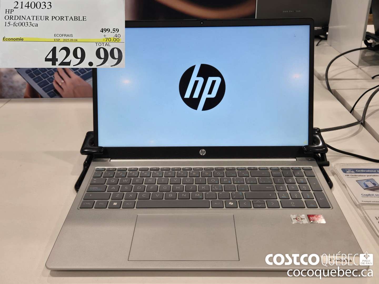 2140033 HP ORDINATEUR PORTABLE  ($70.00 INSTANT SAVINGS EXPIRES ON 2025-09-04) $429.99