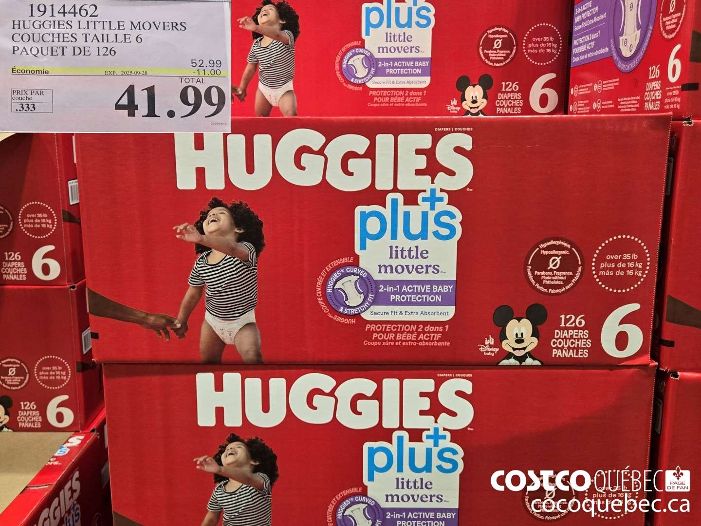 1914462 HUGGIES LI iLE MOVERS COUCHES TAILLE 6 PAQUET DE 126  ($11.00 INSTANT SAVINGS EXPIRES ON 2025-09-28) $41.99