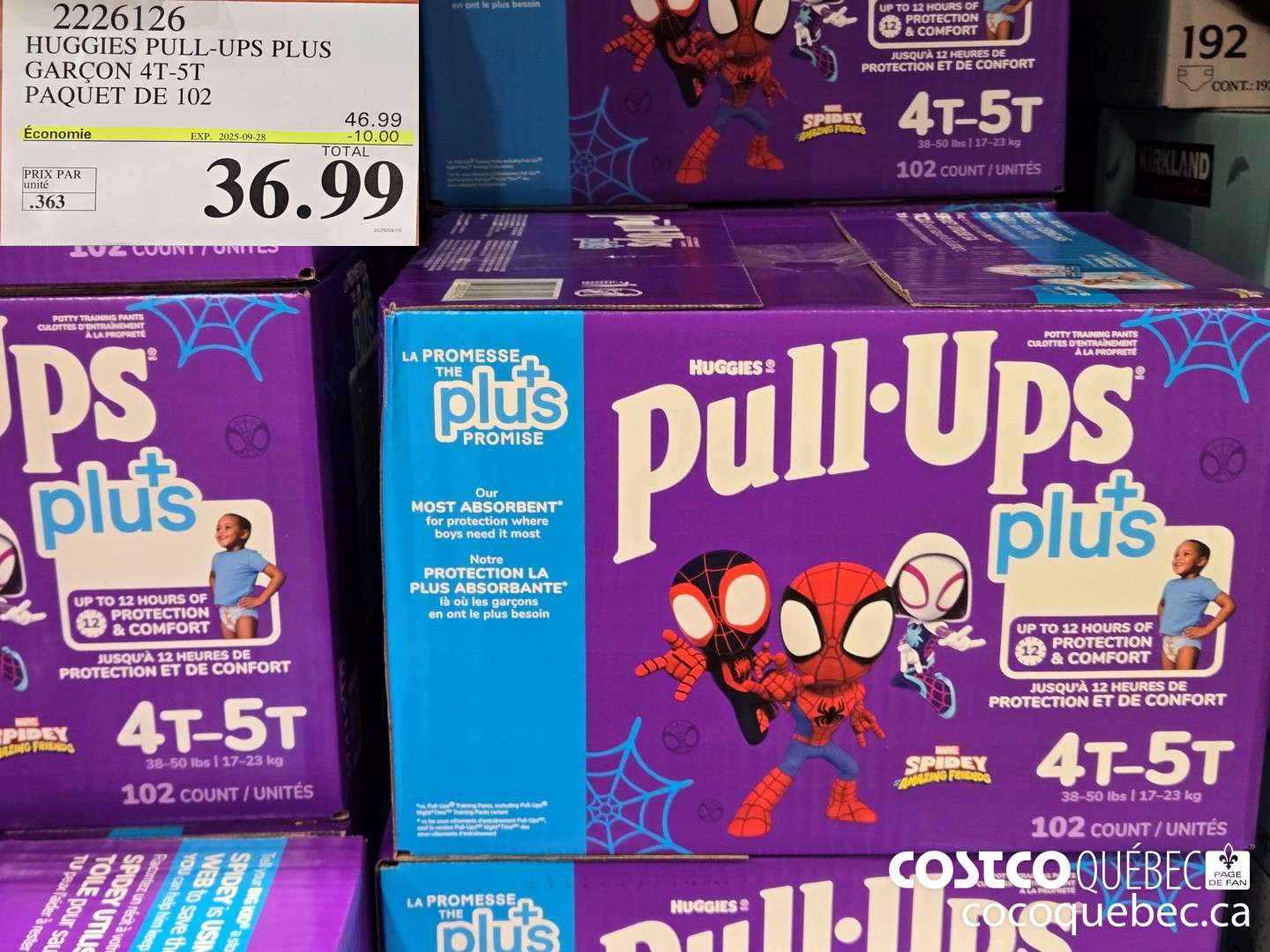 2226126 HUGGIES PULL-UPS PLUS GARCON 4T-5T PAQUET DE 102 ($10.00 INSTANT SAVINGS EXPIRES ON 2025-09-28) $36.99