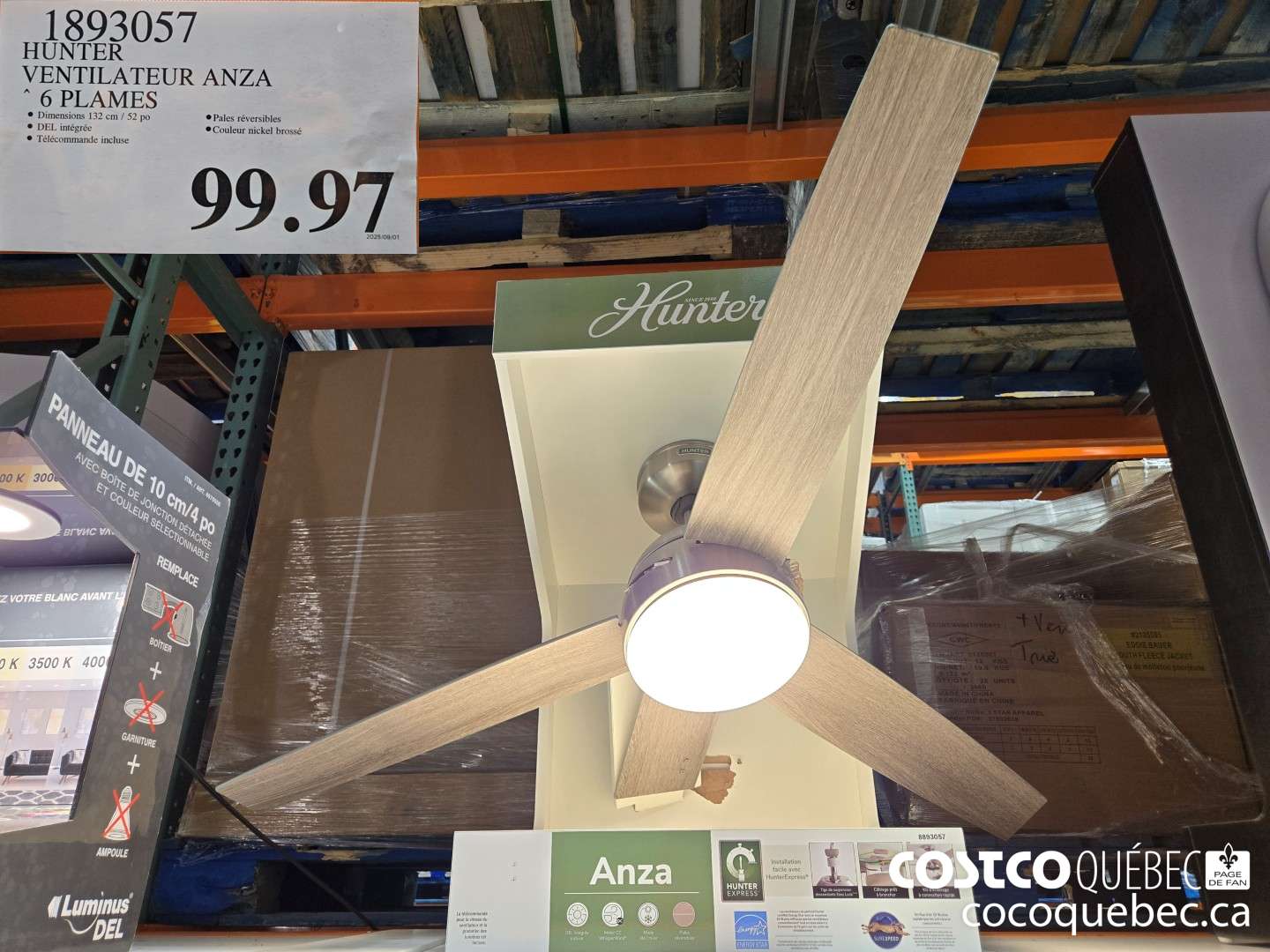 1893057 HUNTER VENTILATEUR ANZA * 6 PLAMES  $99.97