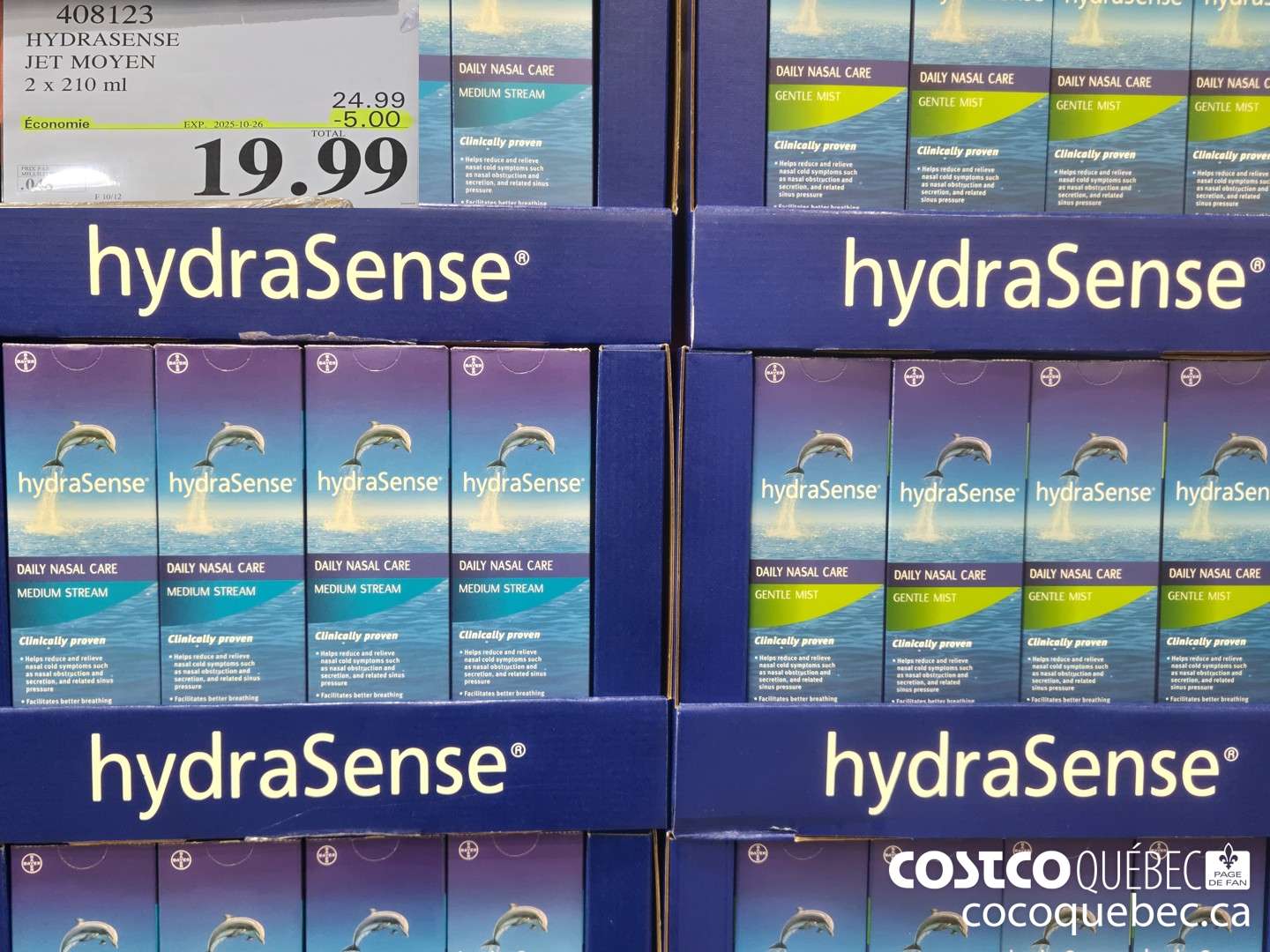 408123 HYDRASENSE JET MOYEN 2 x 210 ml  ($5.00 INSTANT SAVINGS EXPIRES ON 2025-10-26) $19.99