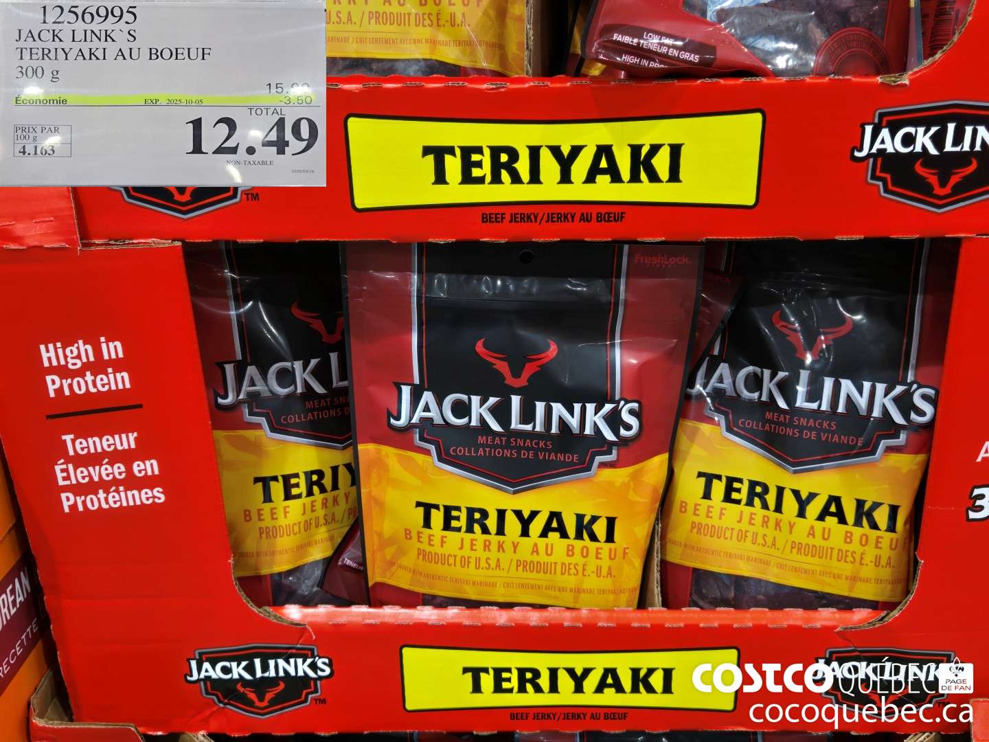 1256995 JACK LINKS TERIYAKI AU BOEUF 300 g ($3.50 INSTANT SAVINGS EXPIRES ON 2025-10-05) $12.49