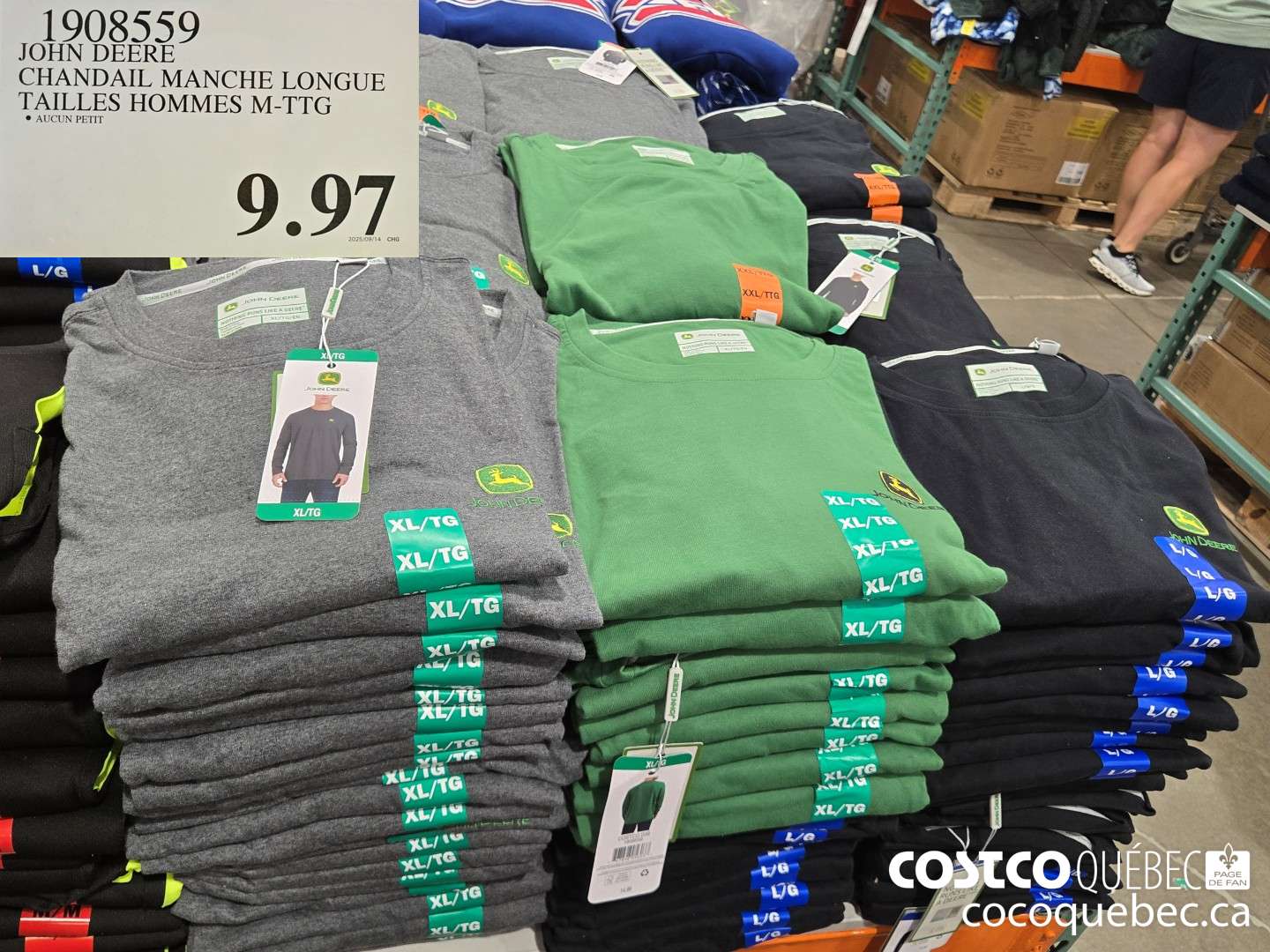 1908559 JOHN DEERE CHANDAIL MANCHE LONGUE TAILLES HOMMES M-TTG  $9.97