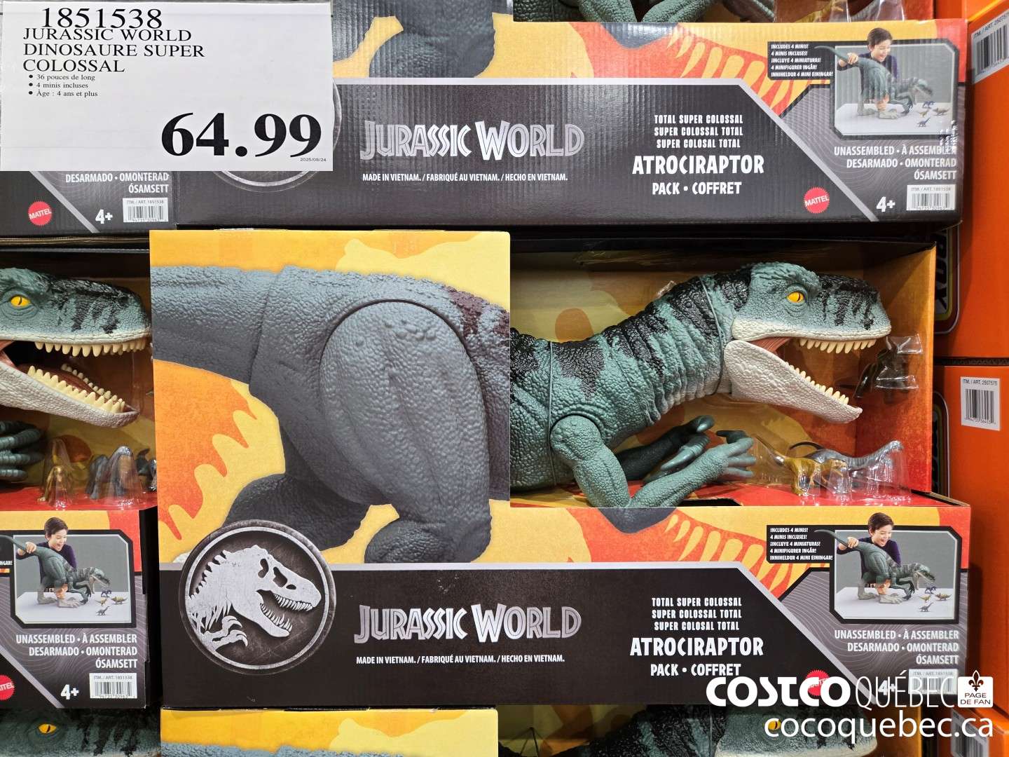 1851538 JURASSIC WORLD DINOSAURE SUPER COLOSSAL  $64.99