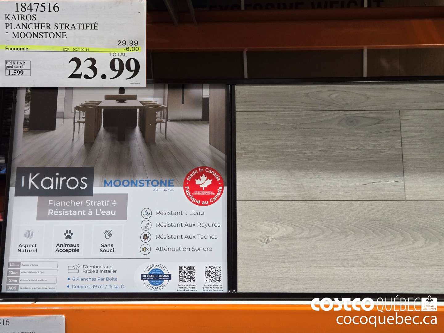 1847516 KAIROS PLANCHER STRATIFIE * MOONSTONE  ($6.00 INSTANT SAVINGS EXPIRES ON 2025-09-14) $23.99