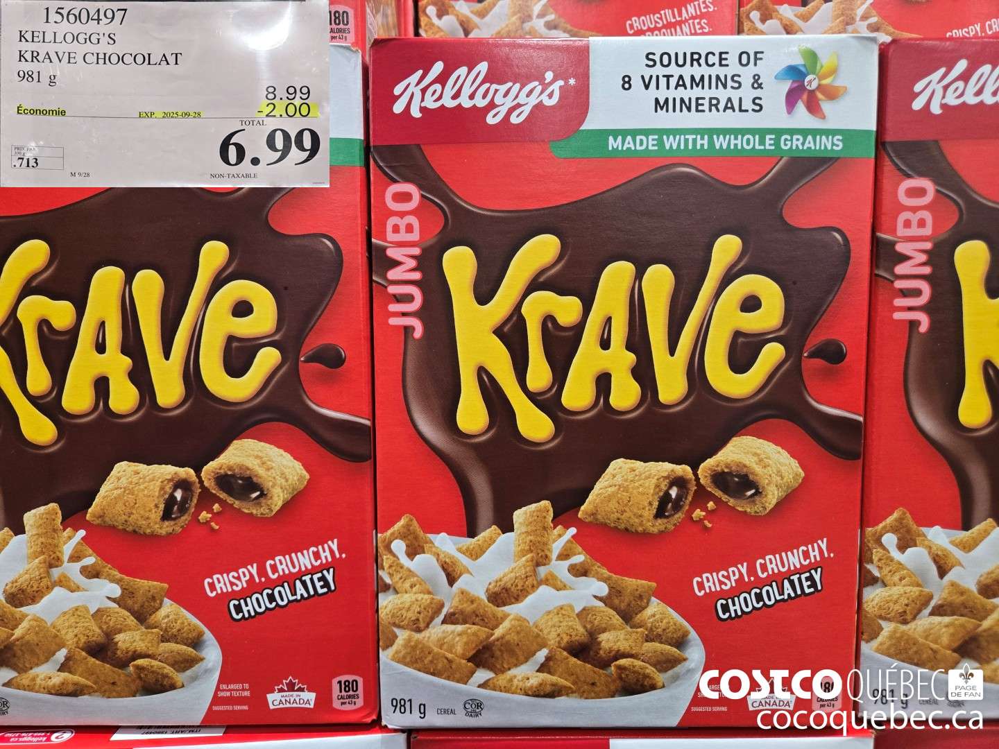 1560497 KELLOGG'S KRAVE CHOCOLAT 981g ($2.00 INSTANT SAVINGS EXPIRES ON 2025-09-28) $6.99