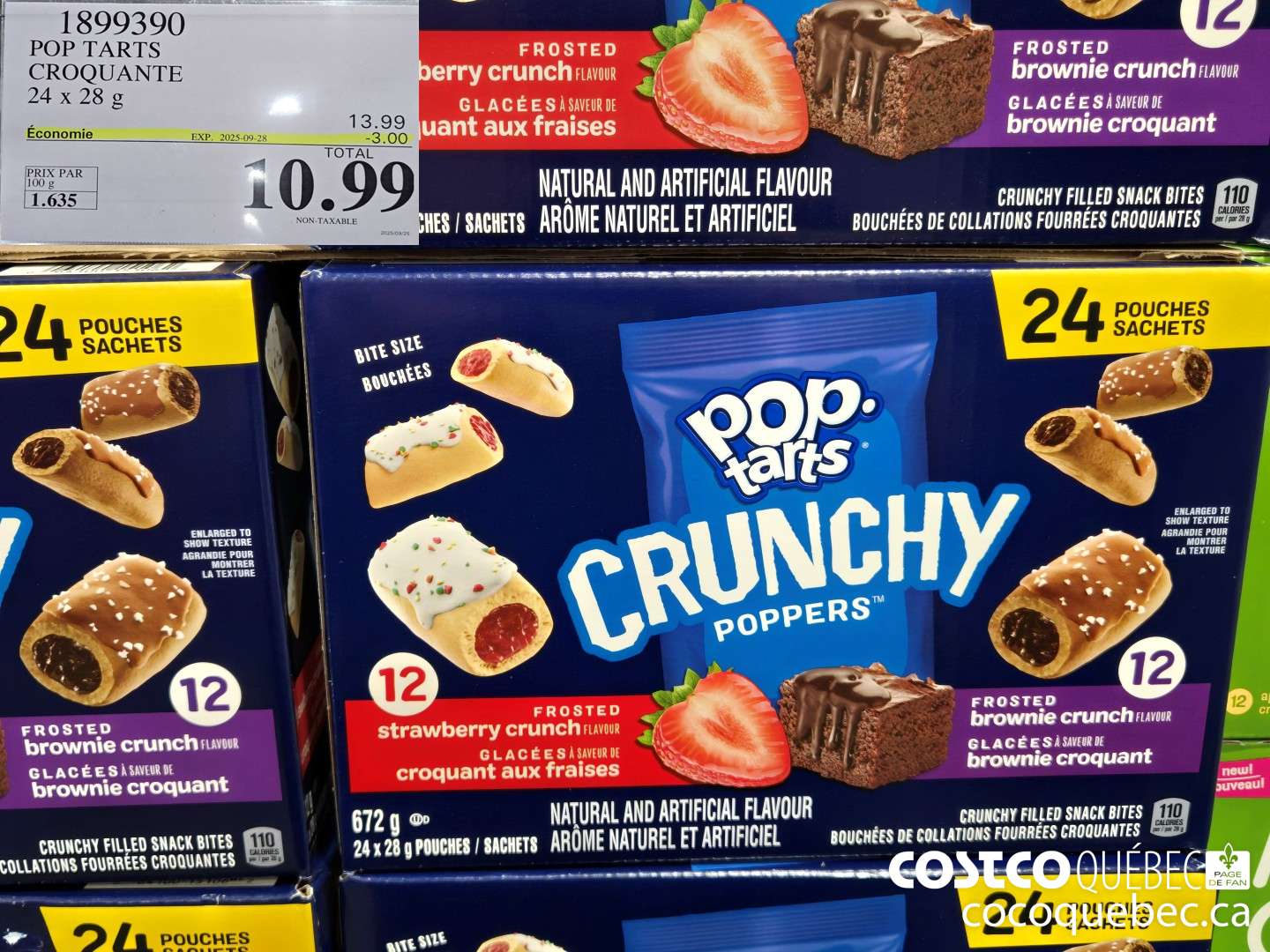 1899390 KELLOGG'S POP TARTS CROQUANTE 24x28 g  ($3.00 INSTANT SAVINGS EXPIRES ON 2025-09-28) $10.99