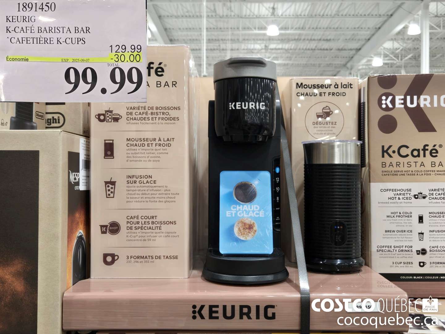 1891450 KEURIG K CAFE BAR’STA BAR CAFETIERE  ($30.00 INSTANT SAVINGS EXPIRES ON 2025-09-07) $99.99