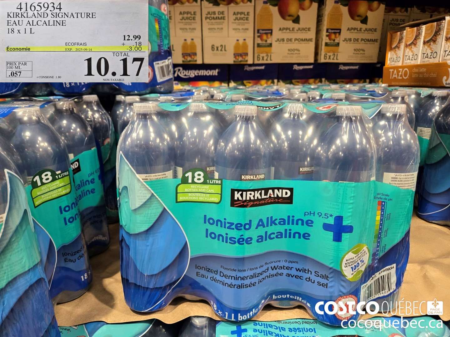 4165934 KIRKLAND SIGNATURE EAU ALCALINE  ($3.00 INSTANT SAVINGS EXPIRES ON 2025-09-14) $10.17
