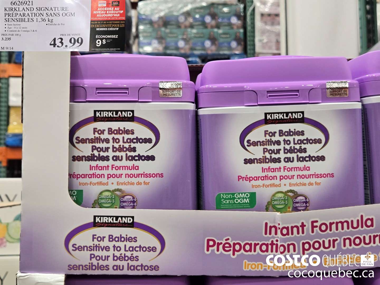 6626921 KIRKLAND SIGNATURE PREPARATION SANS OGM SENSIBLES 1.36G ($9.00 INSTANT SAVINGS EXPIRES ON 2025-09-14) $34.99