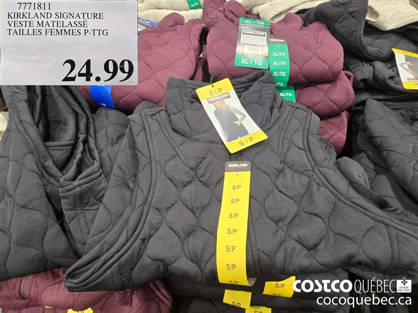 7771811 KIRKLAND SIGNATURE VESTE MATELASSE TAILLES FEMMES P-TTG  $24.99