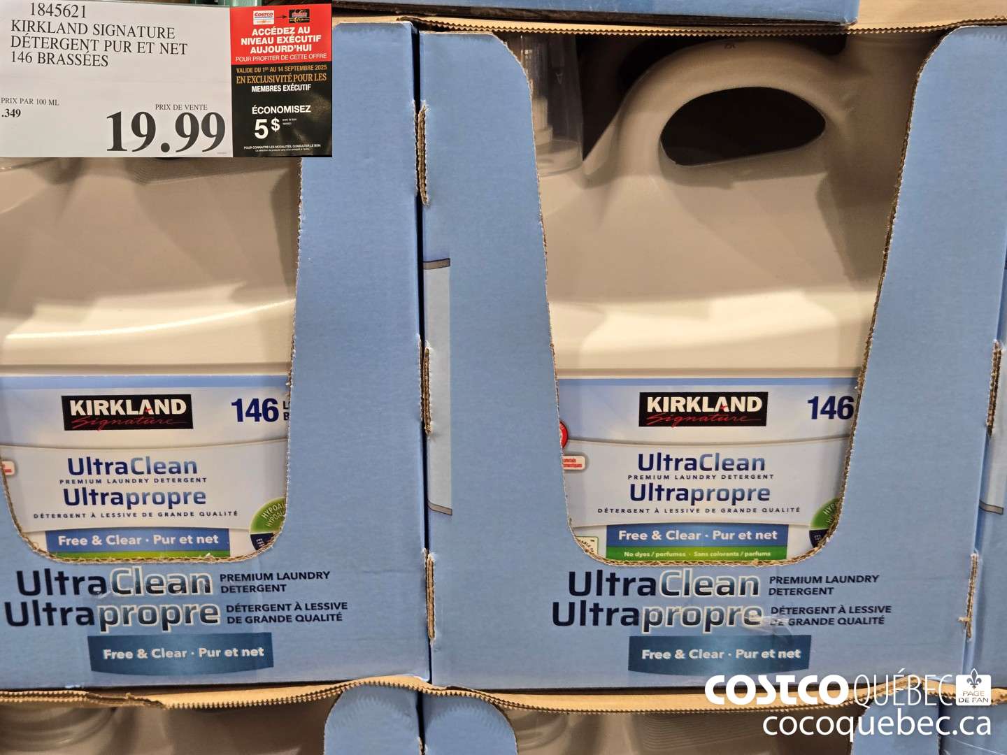 1845621 KIRKLAND SIGNATURE DETERGENT PUR & NET 146 brassées  $19.99