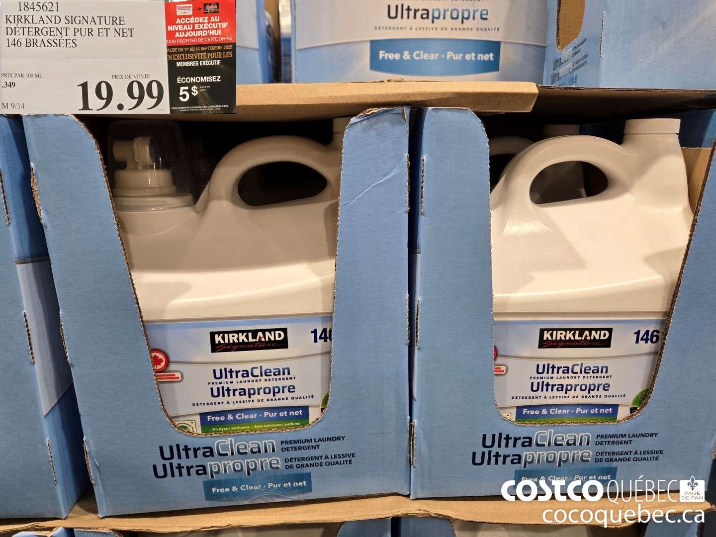 1845621 KIRKLAND SIGNATURE DETERGENT PUR & NET 146 brassées  $19.99