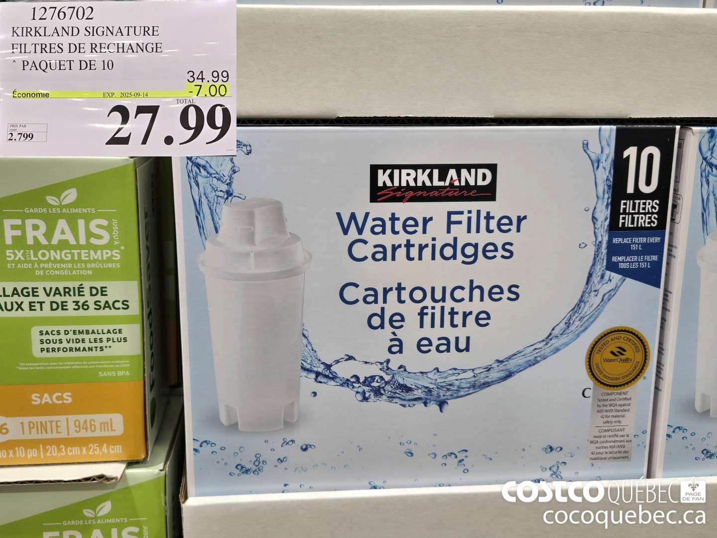 1276702 KIRKLAND SIGNATURE FILTRES DE RECHANGE ENSEMBLE DE 10 ($7.00 INSTANT SAVINGS EXPIRES ON 2025-09-14) $27.99