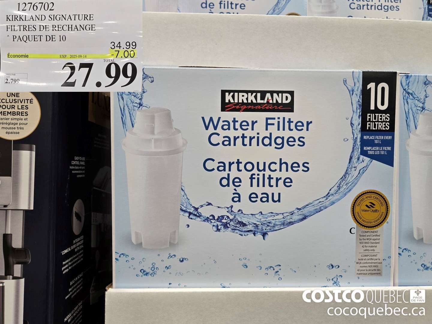 1276702 KIRKLAND SIGNATURE FILTRES DE RECHANGE ENSEMBLE DE 10 ($7.00 INSTANT SAVINGS EXPIRES ON 2025-09-14) $27.99