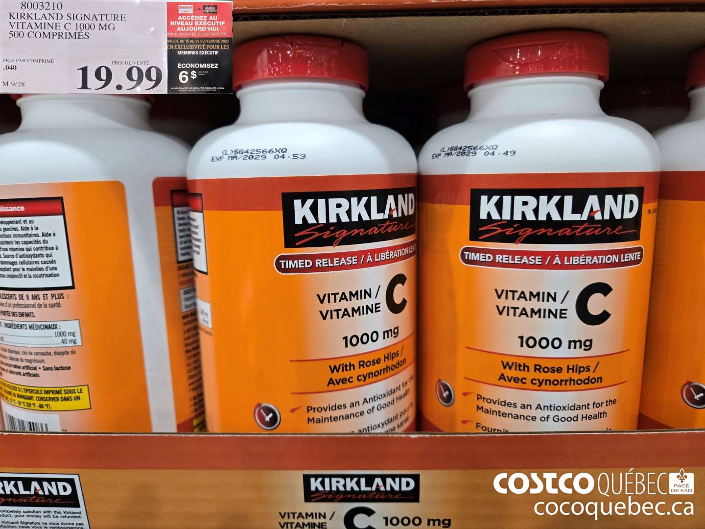8003210 KIRKLAND SIGNATURE VITAMINE C  ($6.00 INSTANT SAVINGS EXPIRES ON 2025-09-28) $19.99