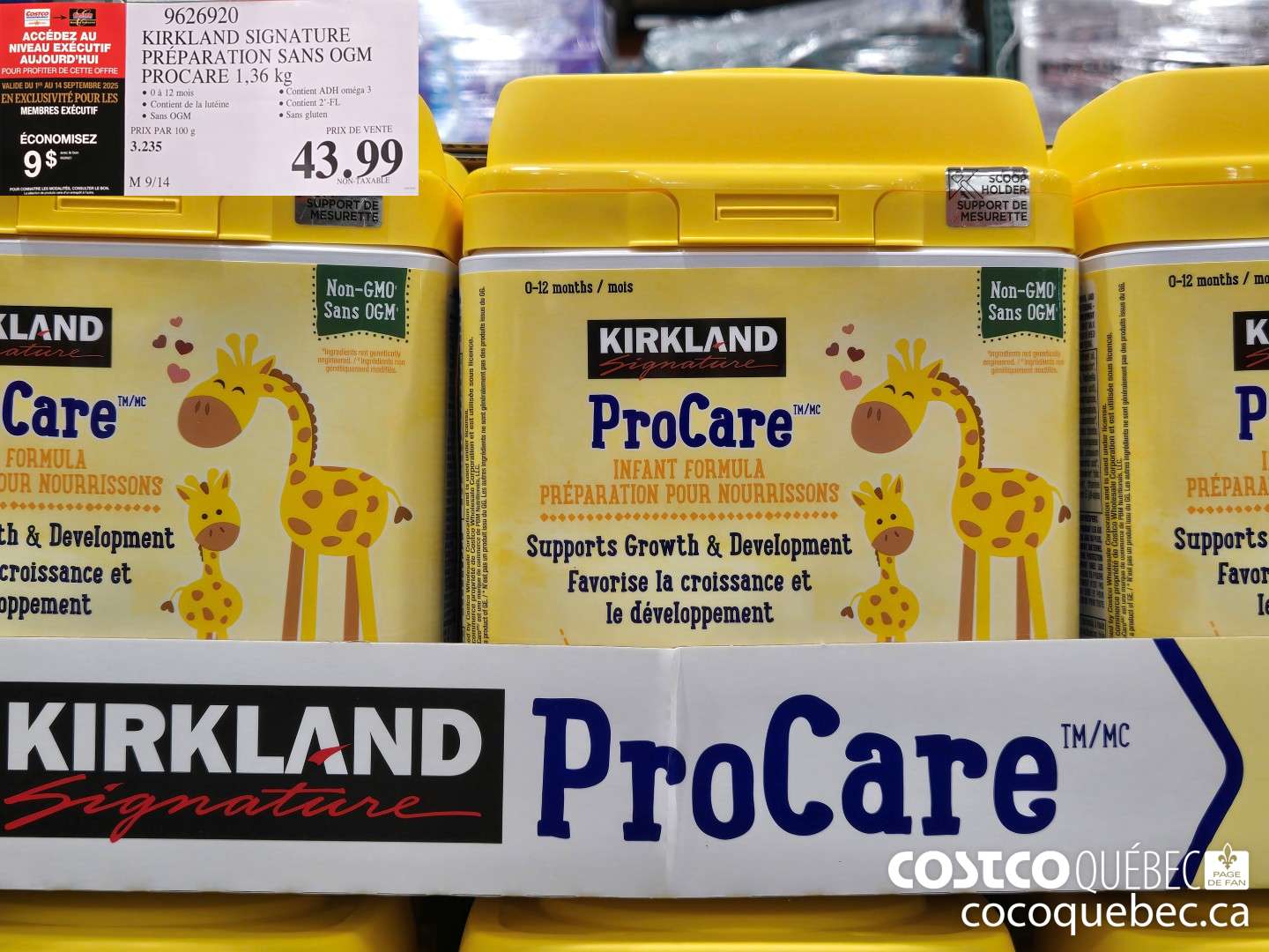 9626920 KIRKLAND SIGNATURE PREPARATION SANS OGM PROCARE 1.36 kg  ($9.00 INSTANT SAVINGS EXPIRES ON 2025-09-14) $34.99
