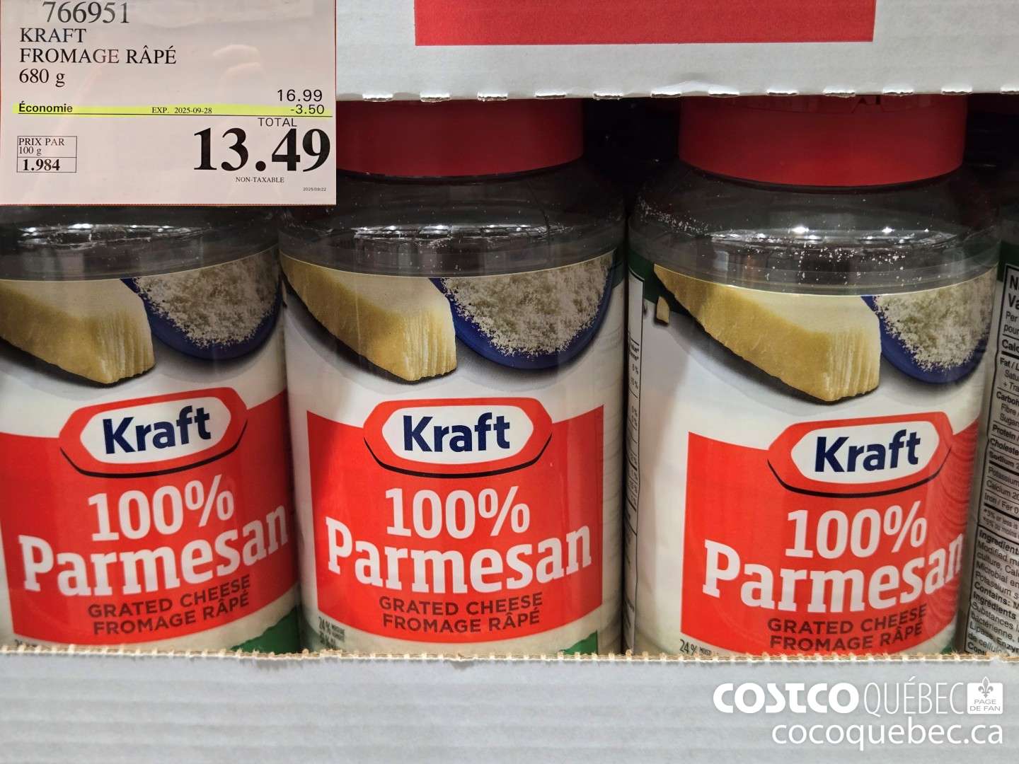 680 KRAFT TRANCHES DE FROMAGE  ($2.00 INSTANT SAVINGS EXPIRES ON 2025-09-28) $13.49
