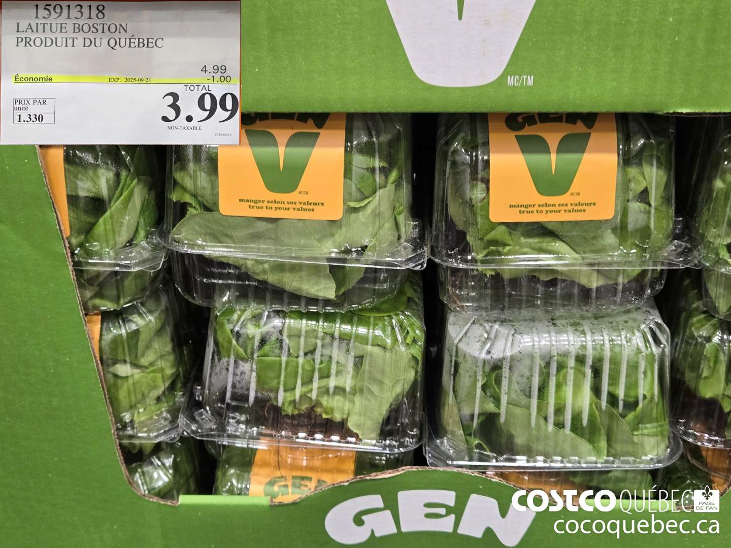 1591318 LAITUE BOSTON PRODUIT DU CANADA ($1.00 INSTANT SAVINGS EXPIRES ON 2025-09-21) $3.99