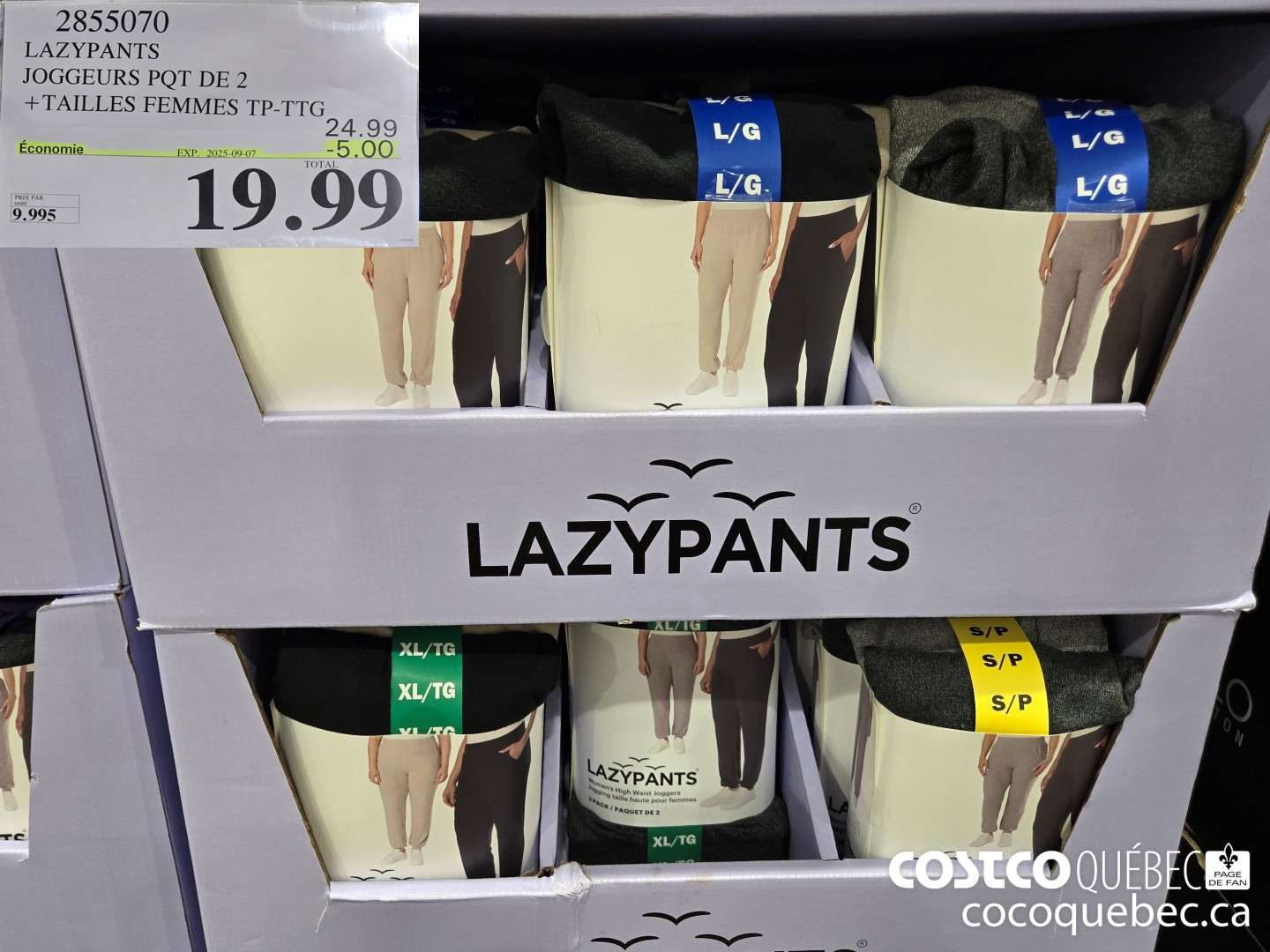 2855070 LAZYPANTS JOGGEURS POT DE 2 TAILLES FEMMES TP-TTG,  ($5.00 INSTANT SAVINGS EXPIRES ON 2025-09-07) $19.99