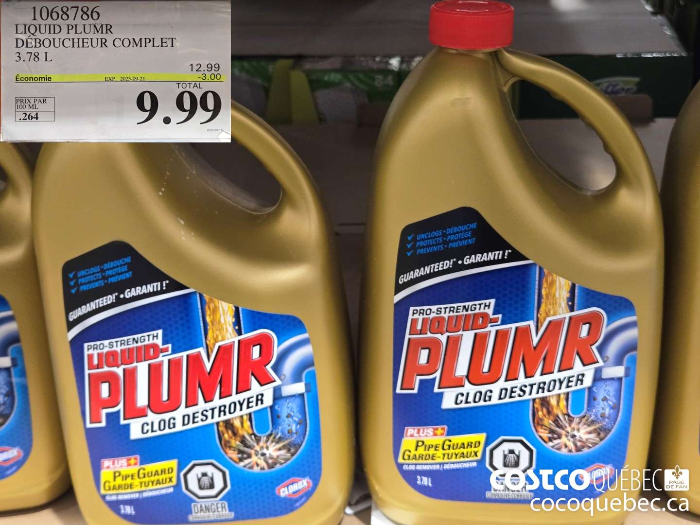 1068786 LIQUID PLUMR DEBOUCHEUR COMPLET 3.78 L ($3.00 INSTANT SAVINGS EXPIRES ON 2025-09-21) $9.99