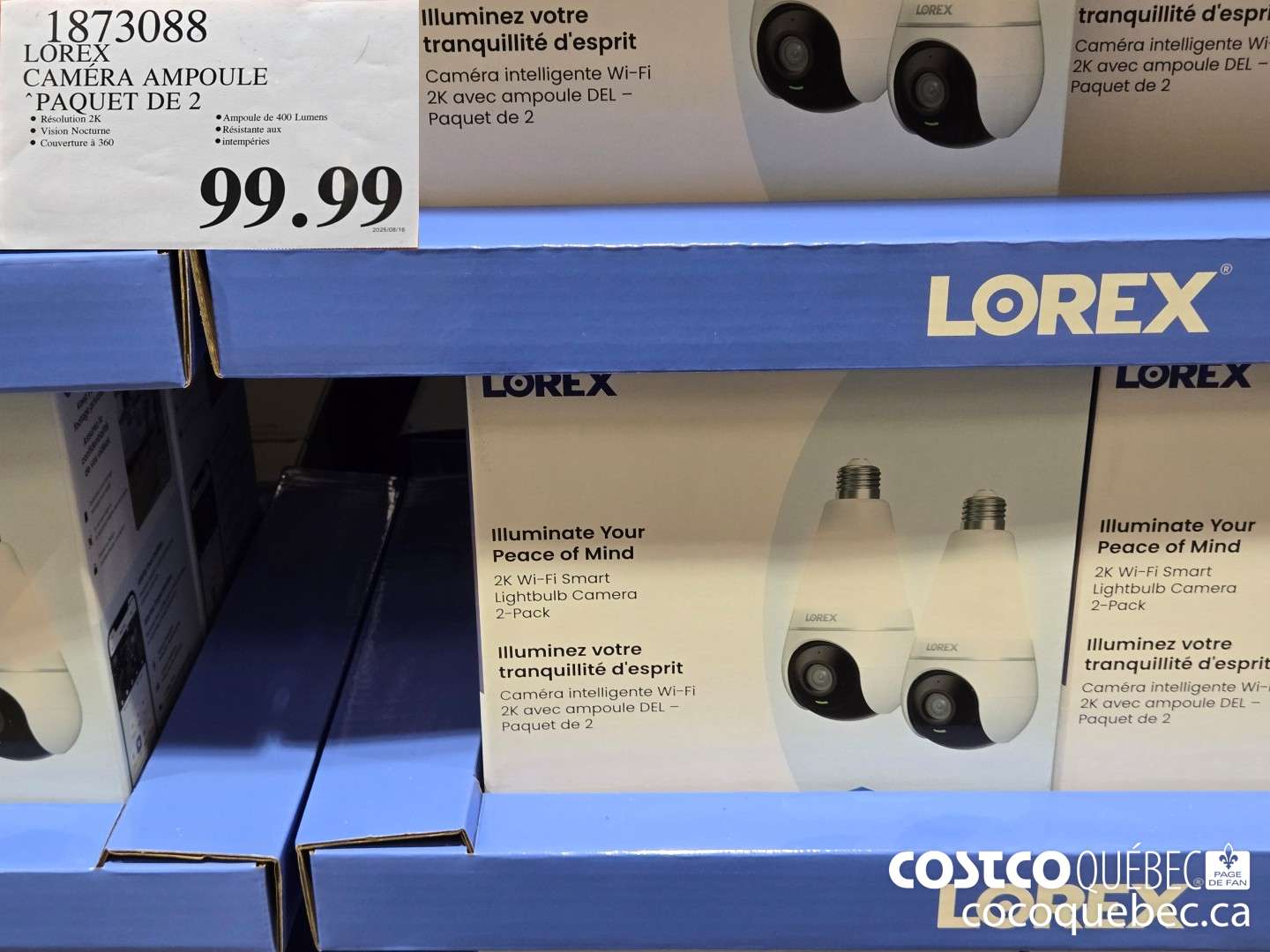 1873088 LOREX CAMERA AMPOULE PAQUET DE 2  $99.99