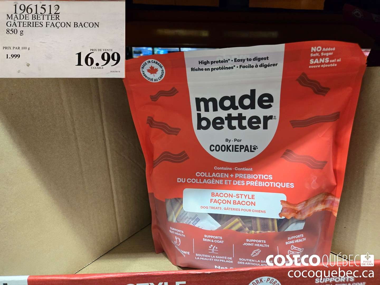 1961512 MADE BETTER GATERIES FACON BACON 850 g  $16.99