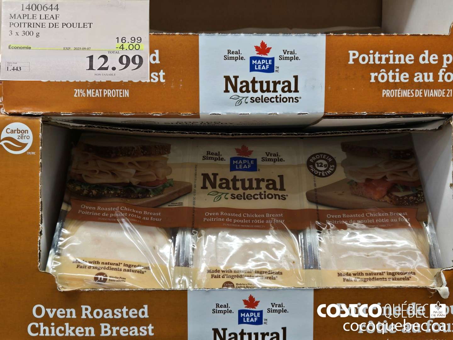 1400644 MAPLE LEAF POITRINE DE POULET 3 x 300 g ($4.00 INSTANT SAVINGS EXPIRES ON 2025-09-07) $12.99