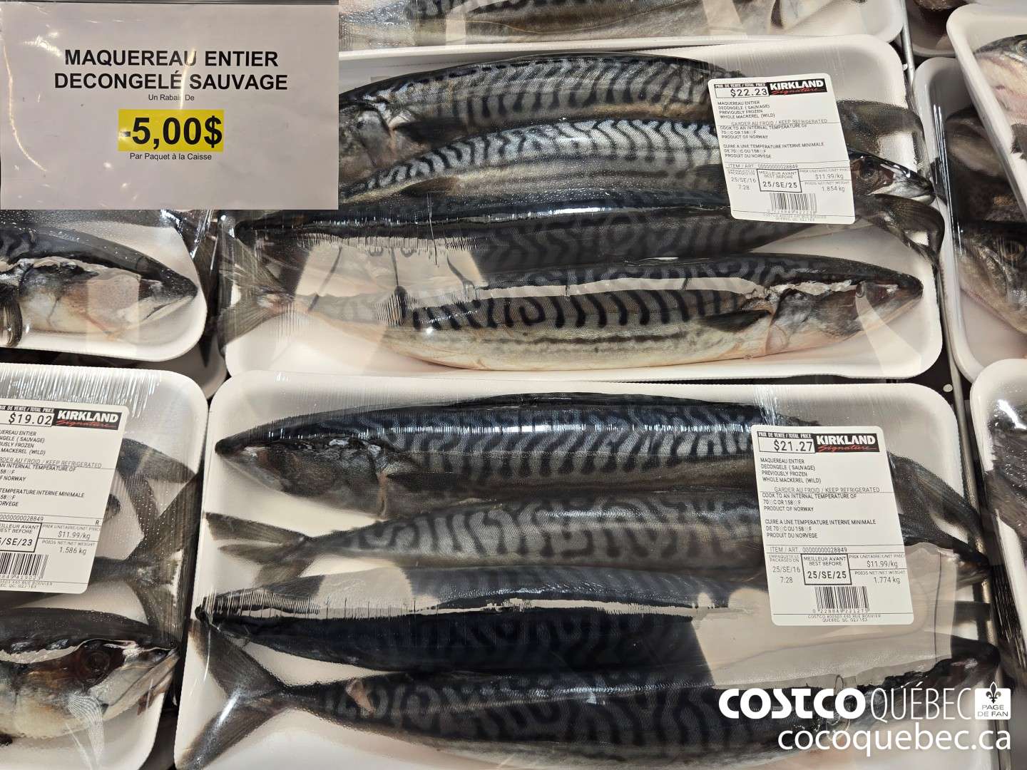 28849 MAQUEREAU ENTIER DECONGELE SAUVAGE  ($5.00 INSTANT SAVINGS)