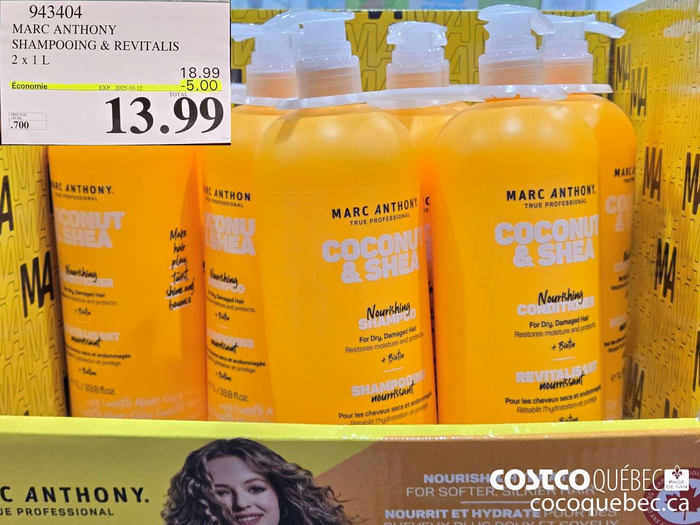 943404 MARC ANTHONY SHAMPOOOING + REV COCONUT ET SHEA  ($5.00 INSTANT SAVINGS EXPIRES ON 2025-10-12) $13.99
