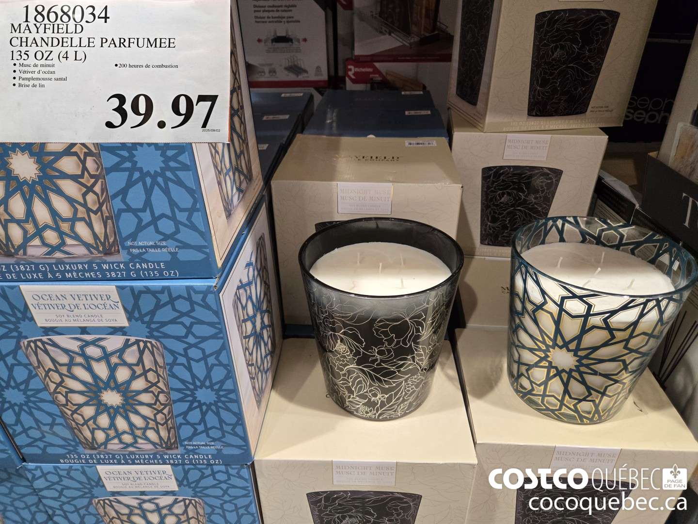 1868034 MAYFIELD CHANDELLE PARFUMEE 135 OZ (4 L)  $39.97